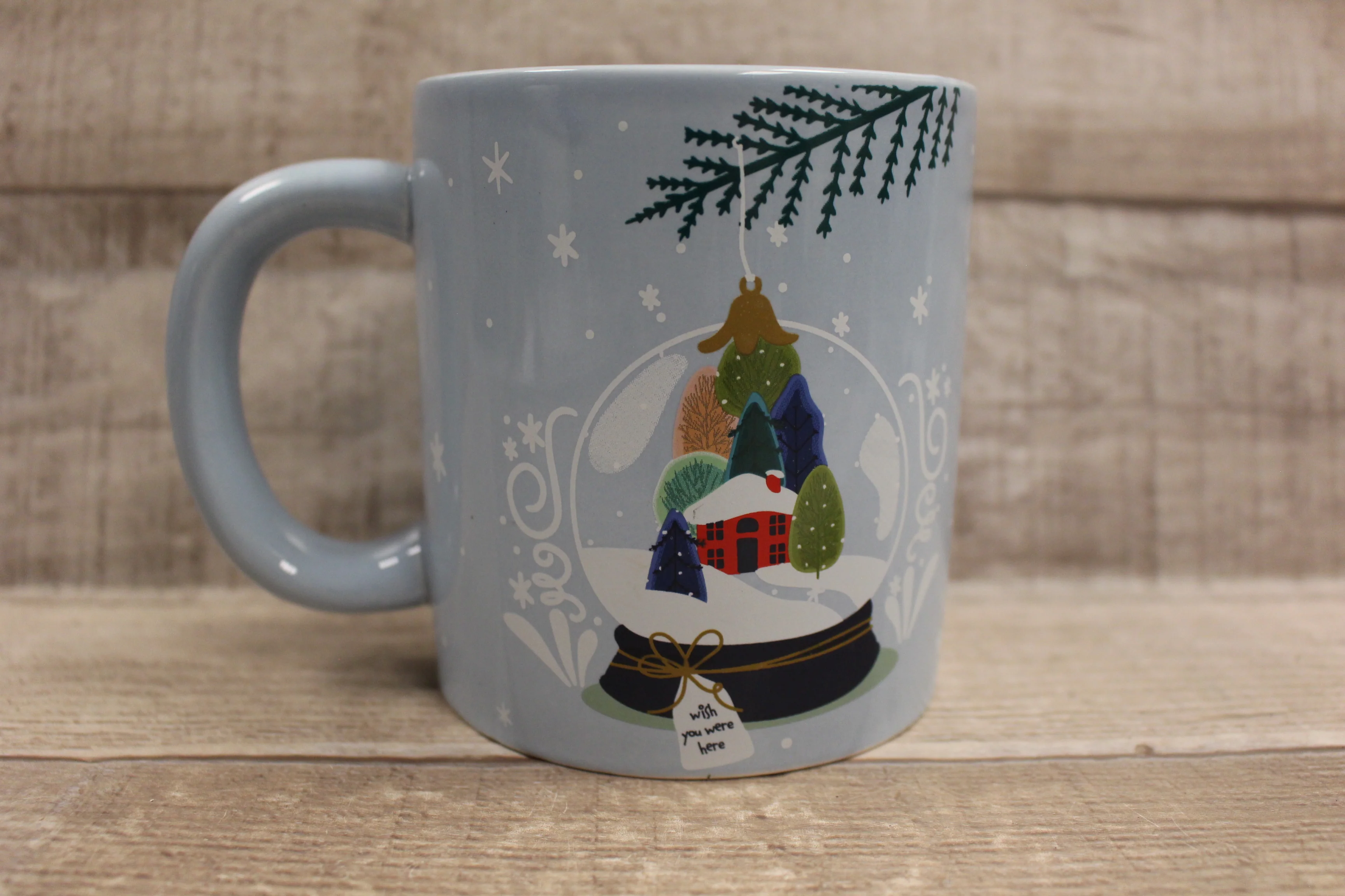 Let It Snow Christmas Winter Coffee Tea Cup Mug -Blue -Used - Image 2