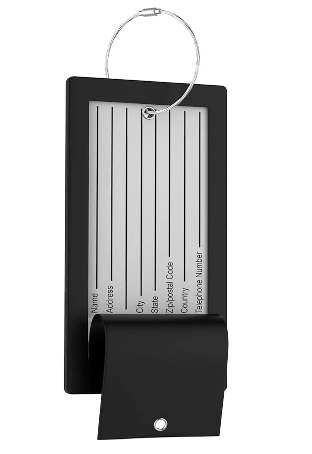 Letter T Luggage Tag Initial Bag Tag - Fully Bendable Tag w/Stainless Steel Loop - Image 2