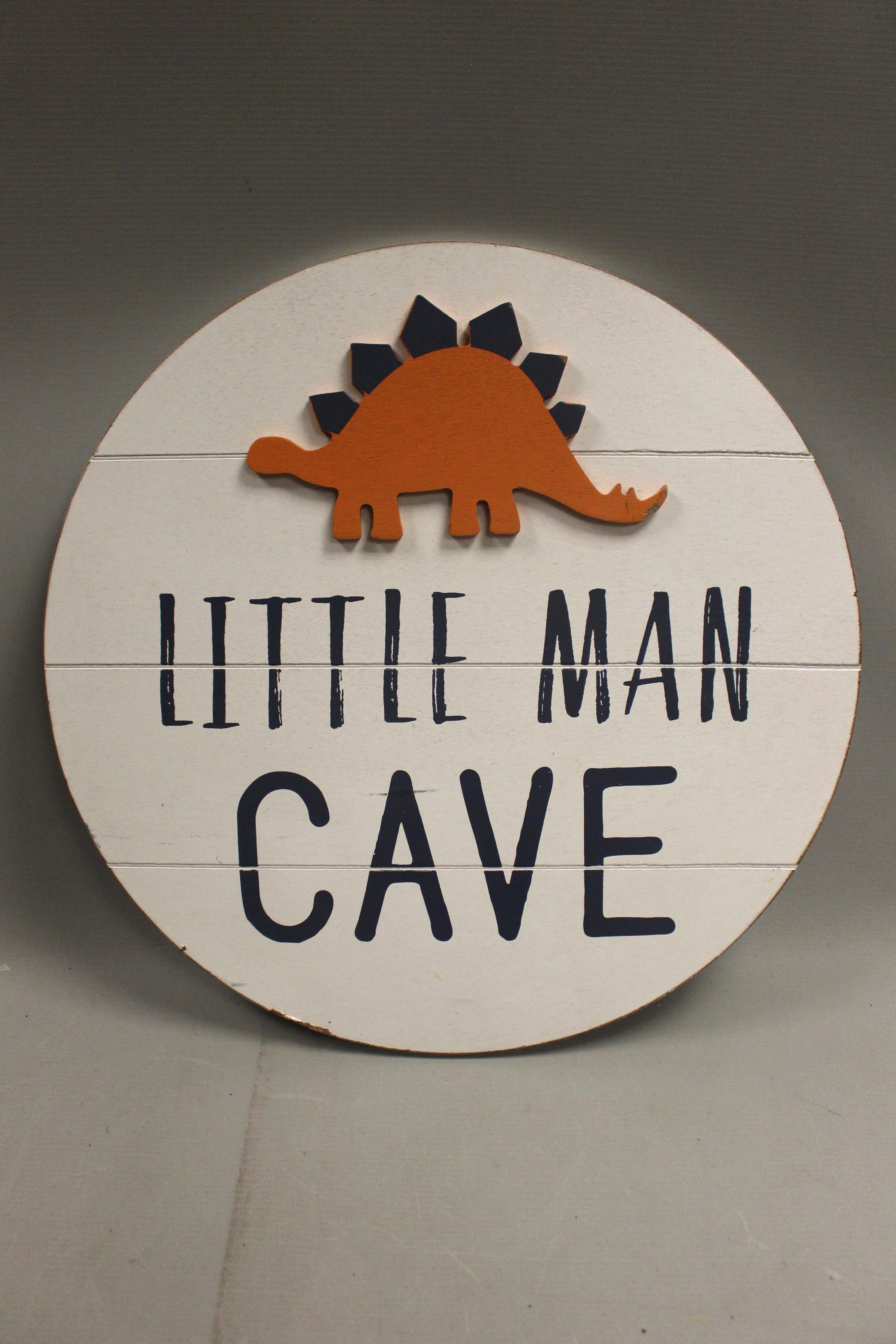 Little Cave Man Wall Hanging - Wooden - 15.5" x 15.5" - Used