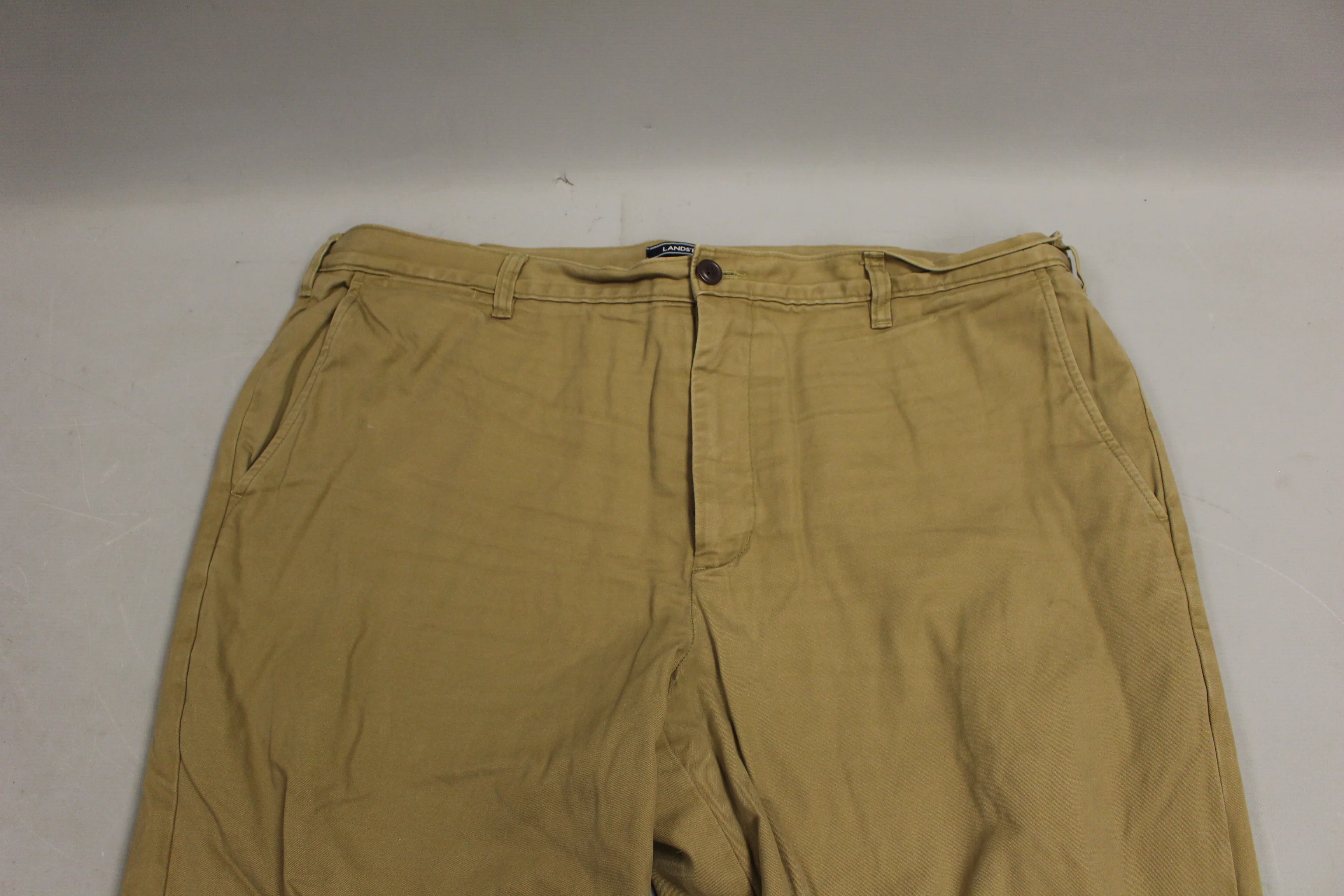 LL Bean Men's Tan Trousers with Plaid Lining - Size: 42 - Used - Image 3