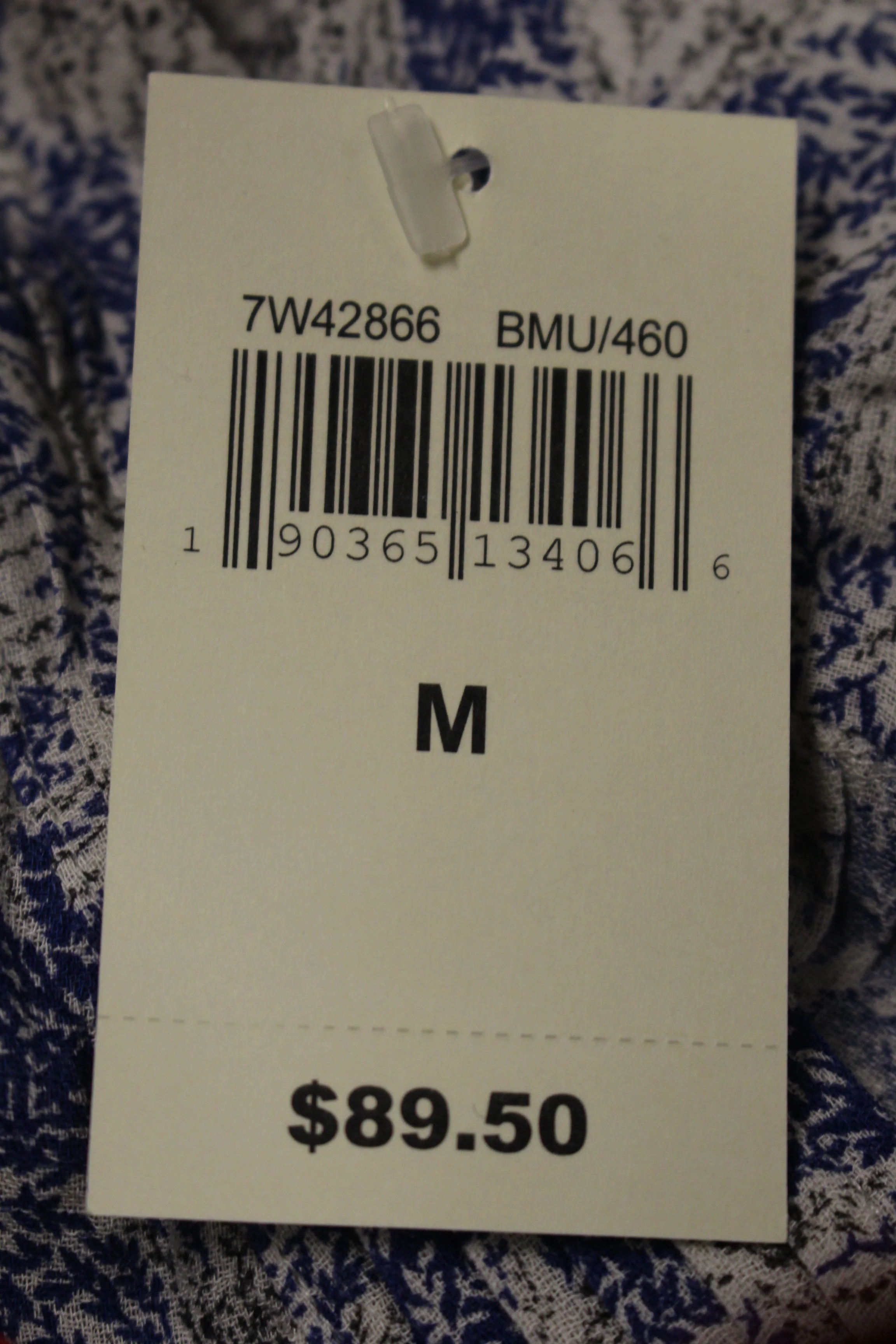 Lucky Brand Tie Front Top, Blue/Multi, Medium, New - Image 4