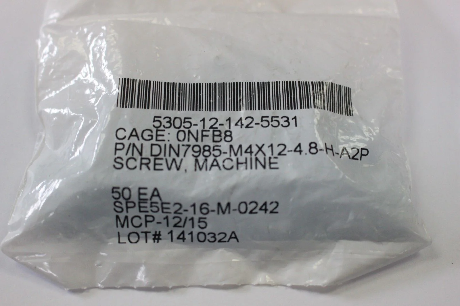 Machine Screws, NSN 5305-12-142-5531, P/N DIN7985-M4X12-4.8-H-A2P, Pack of 50 - Image 3