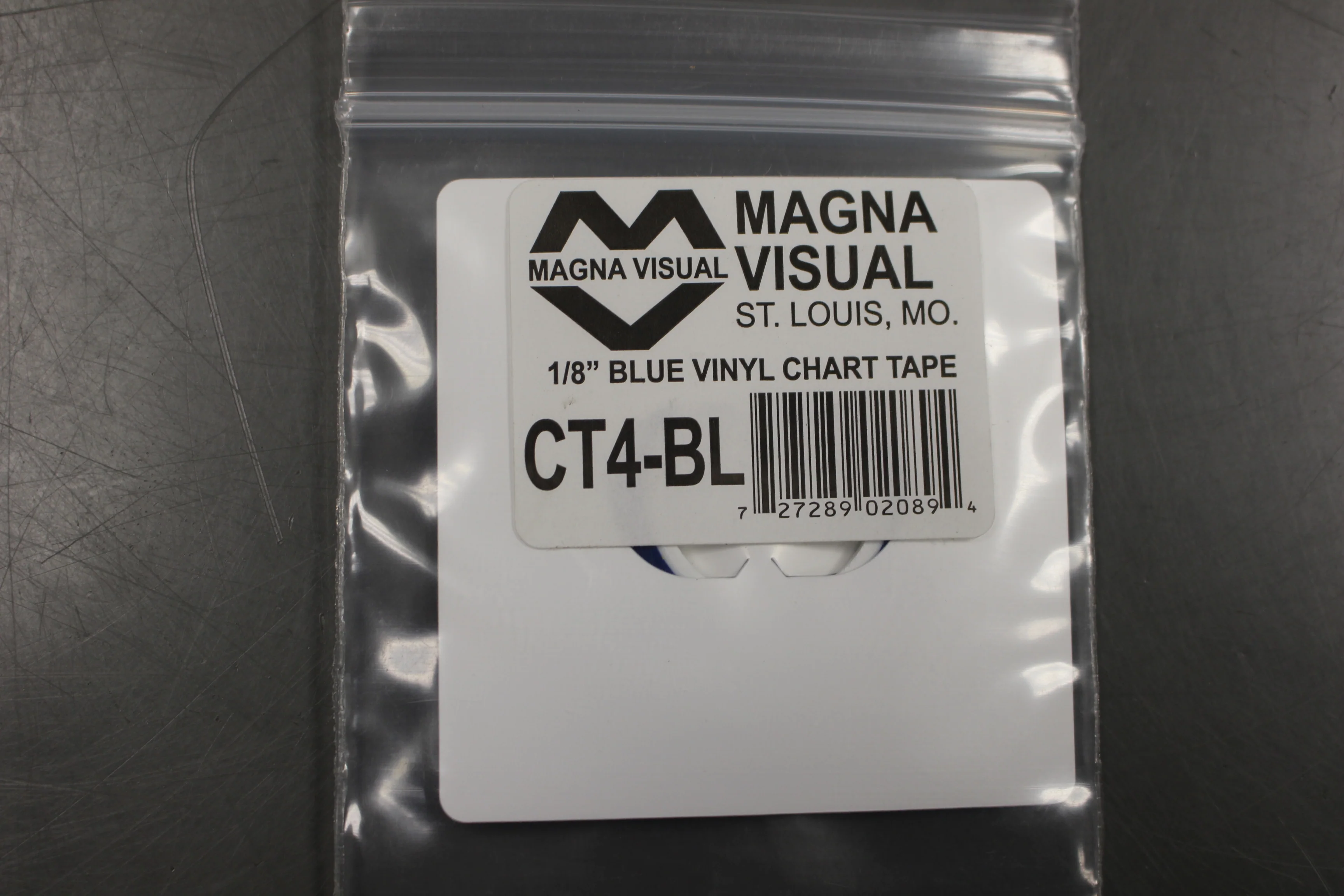 Magna Visual CT4-BL Blue Vinyl Chart Tape - 1/8" x 27' - New