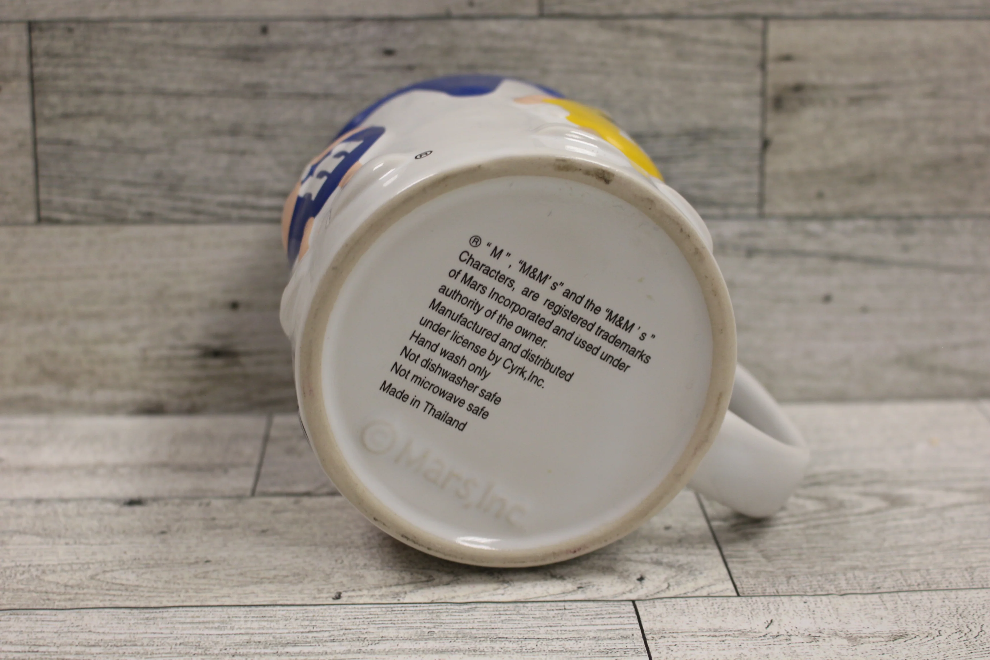 Mars M&M's Ceramic 3D Coffee Cup Mug - Blue Yellow Red Candy Paint Brush - Used - Image 3