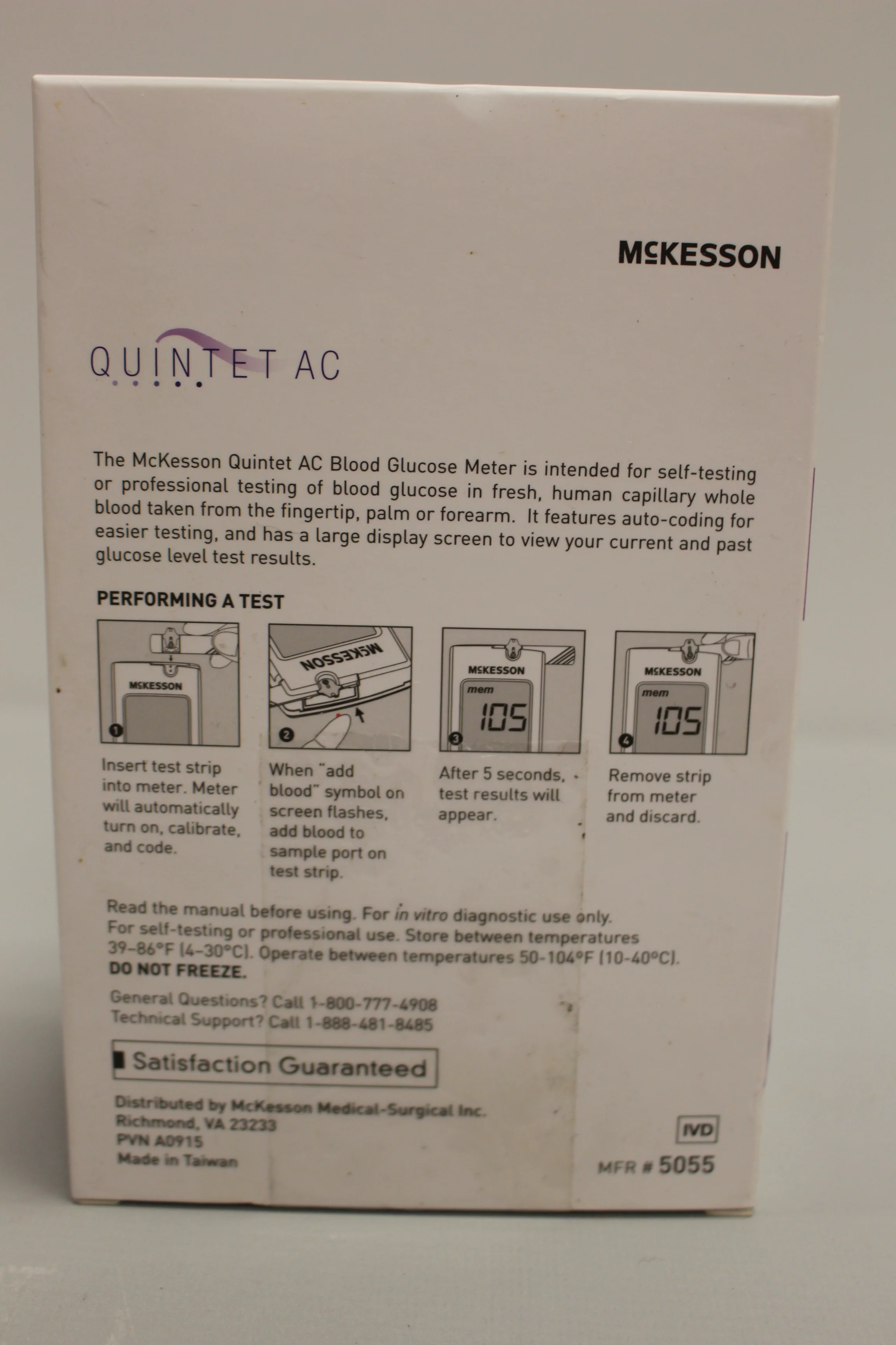 McKesson Blood Glucose Meter - 5055 - Quintet AC - New Damaged Bag - Image 3