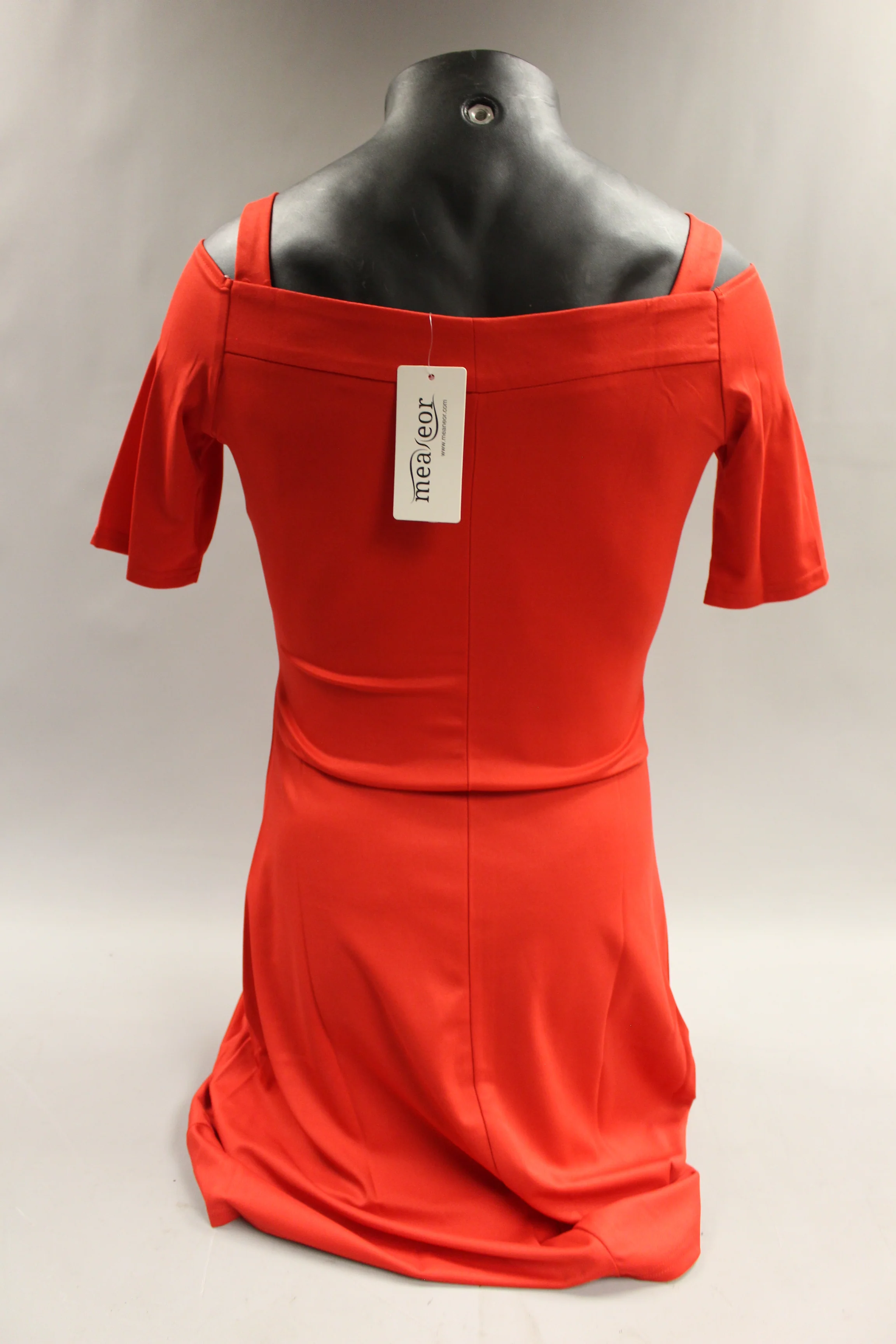 Meaneor Women's 3/4 Sleeve Pleated Dress Size M -Red -New - Image 2