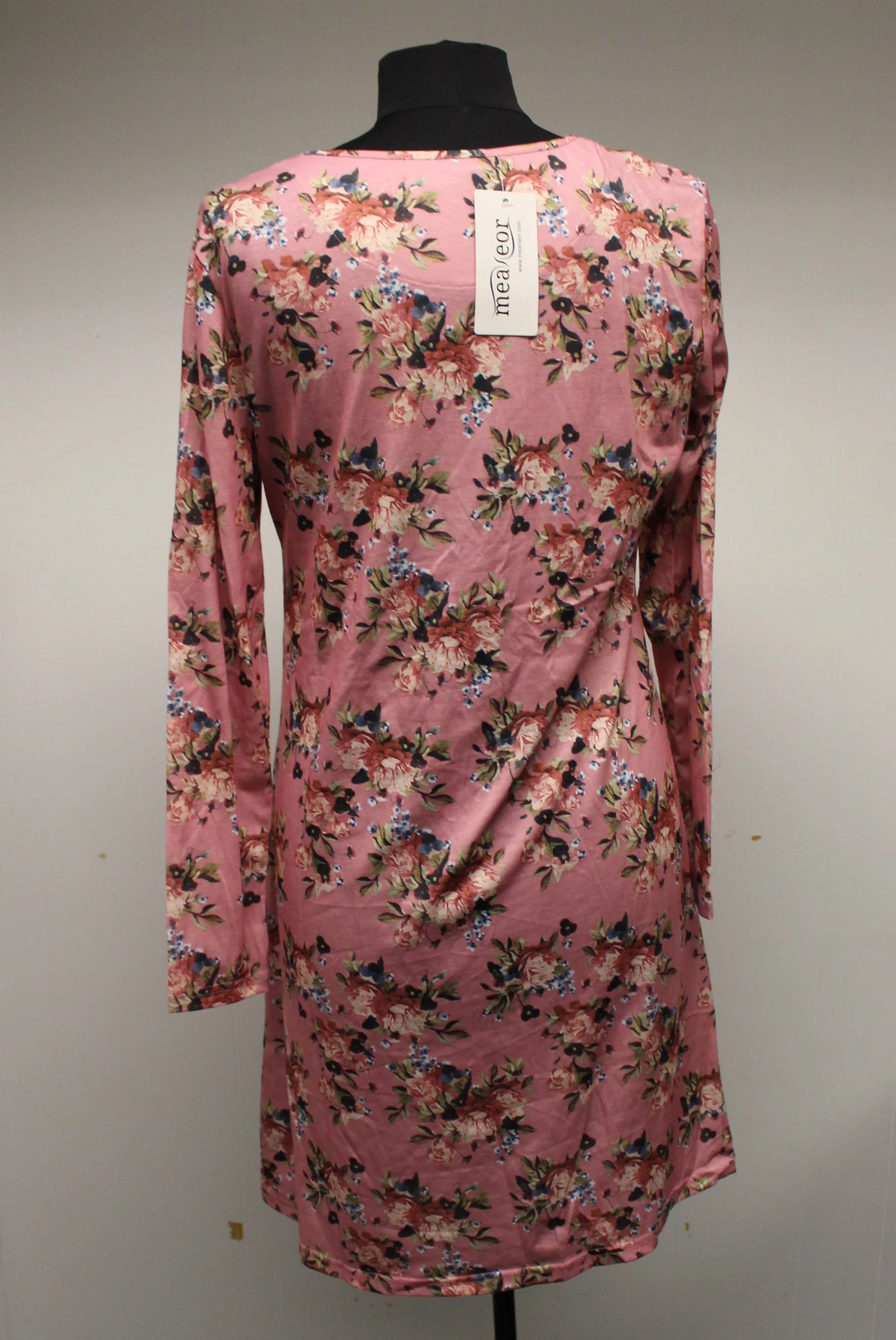 Meaneor Women's Long Sleeve A Line Tunic Dress - Floral Print - Choose Size- New - Image 2