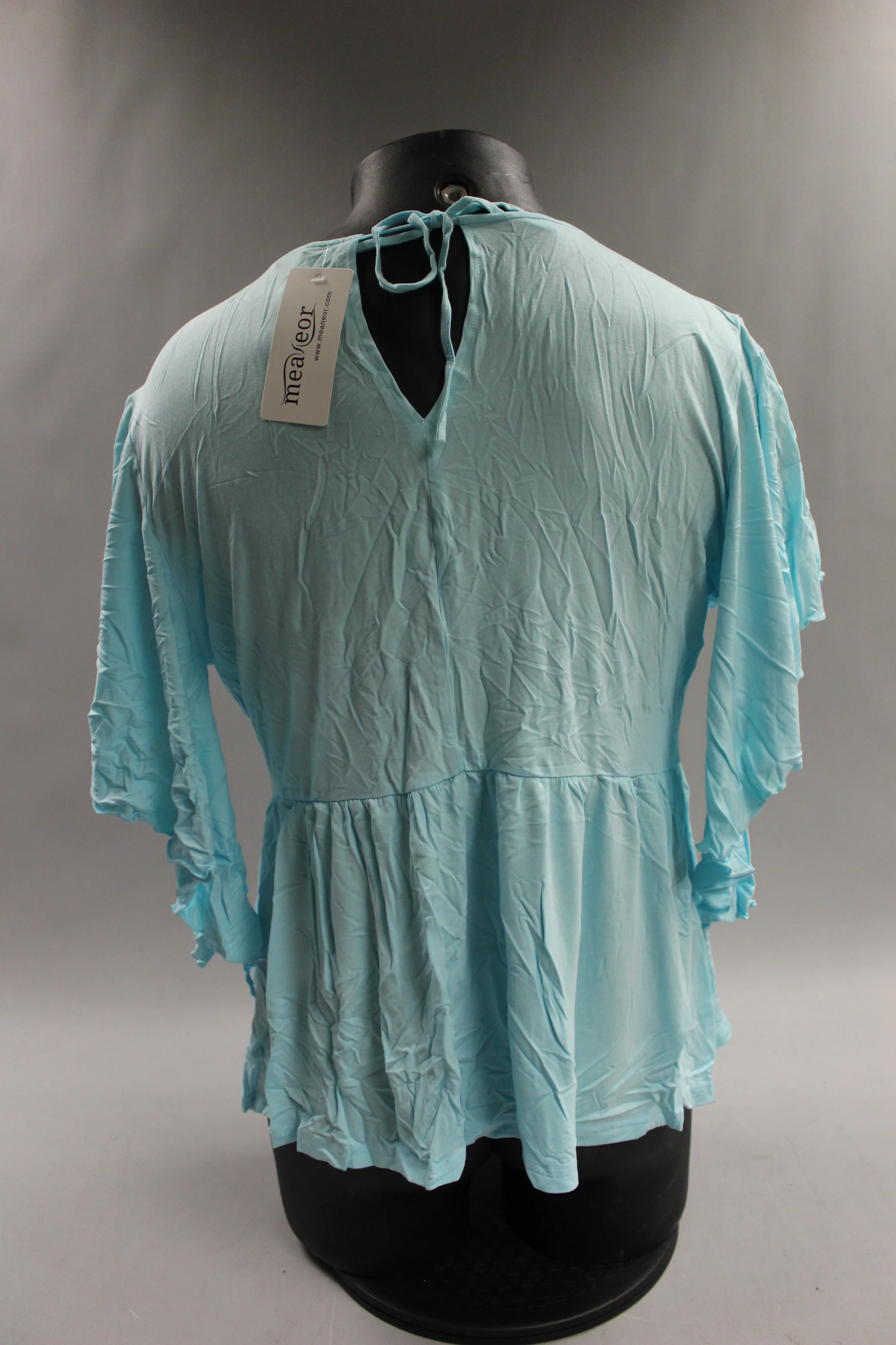 Meaneor Women's Short Sleeve Tank Top Shirt - Medium / Large -Blue -New - Image 2
