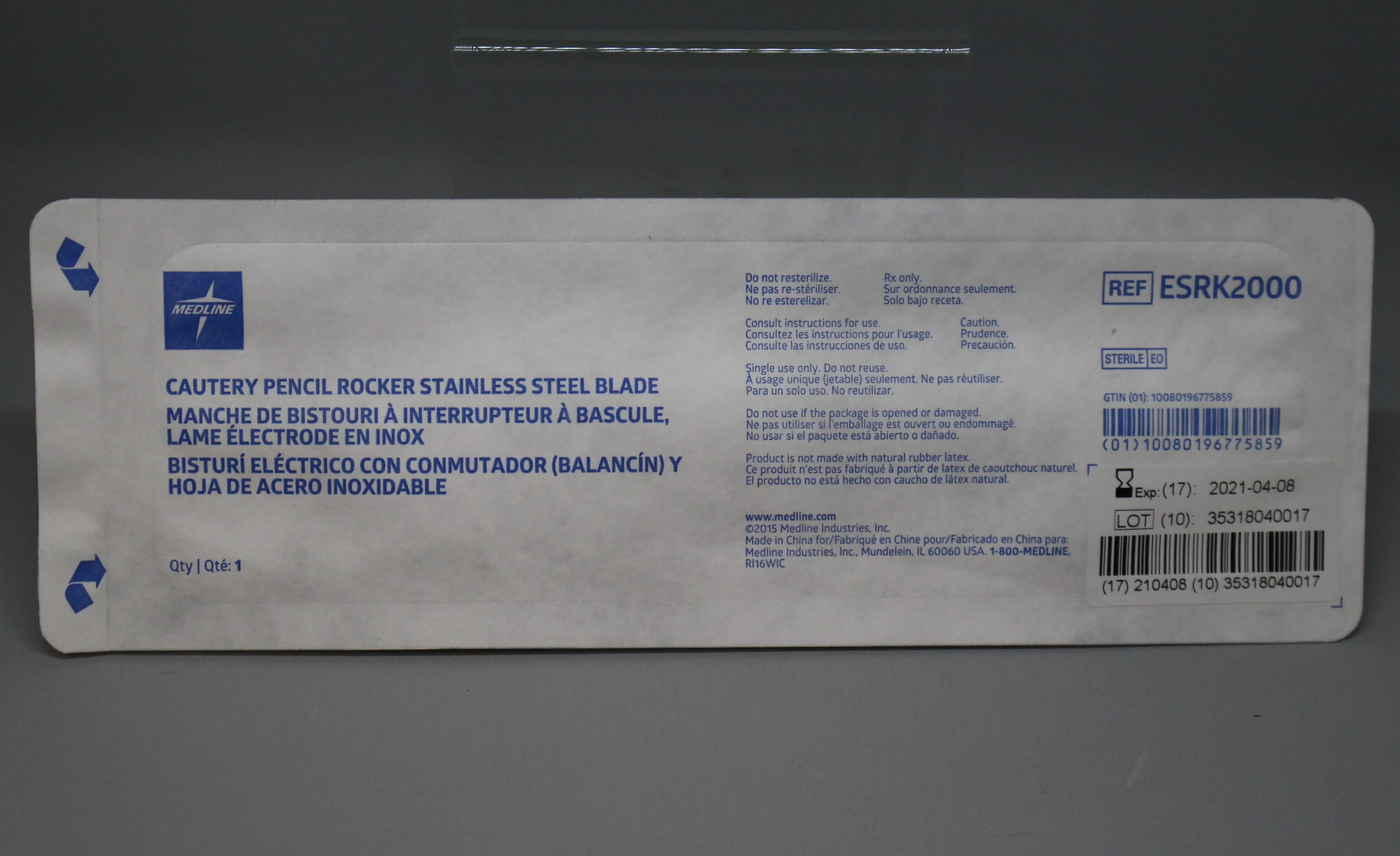 Medline Cautery Pencil Rocker Stainless Steel Blade - ESRK2000 - New - Image 2