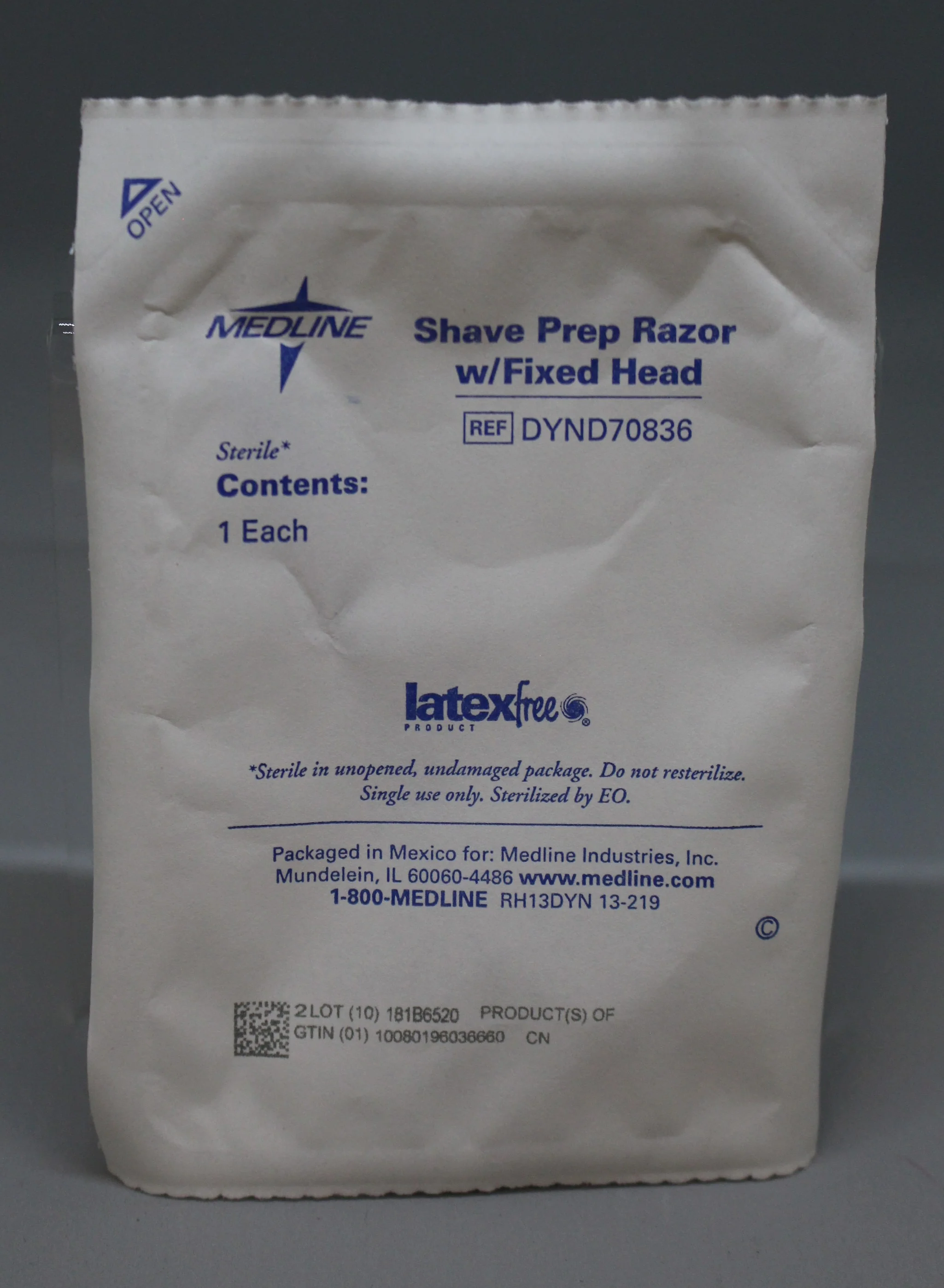 Medline Double-Sided Shave Prep Razor With Fixed Head - DYND70836 - New - Image 2