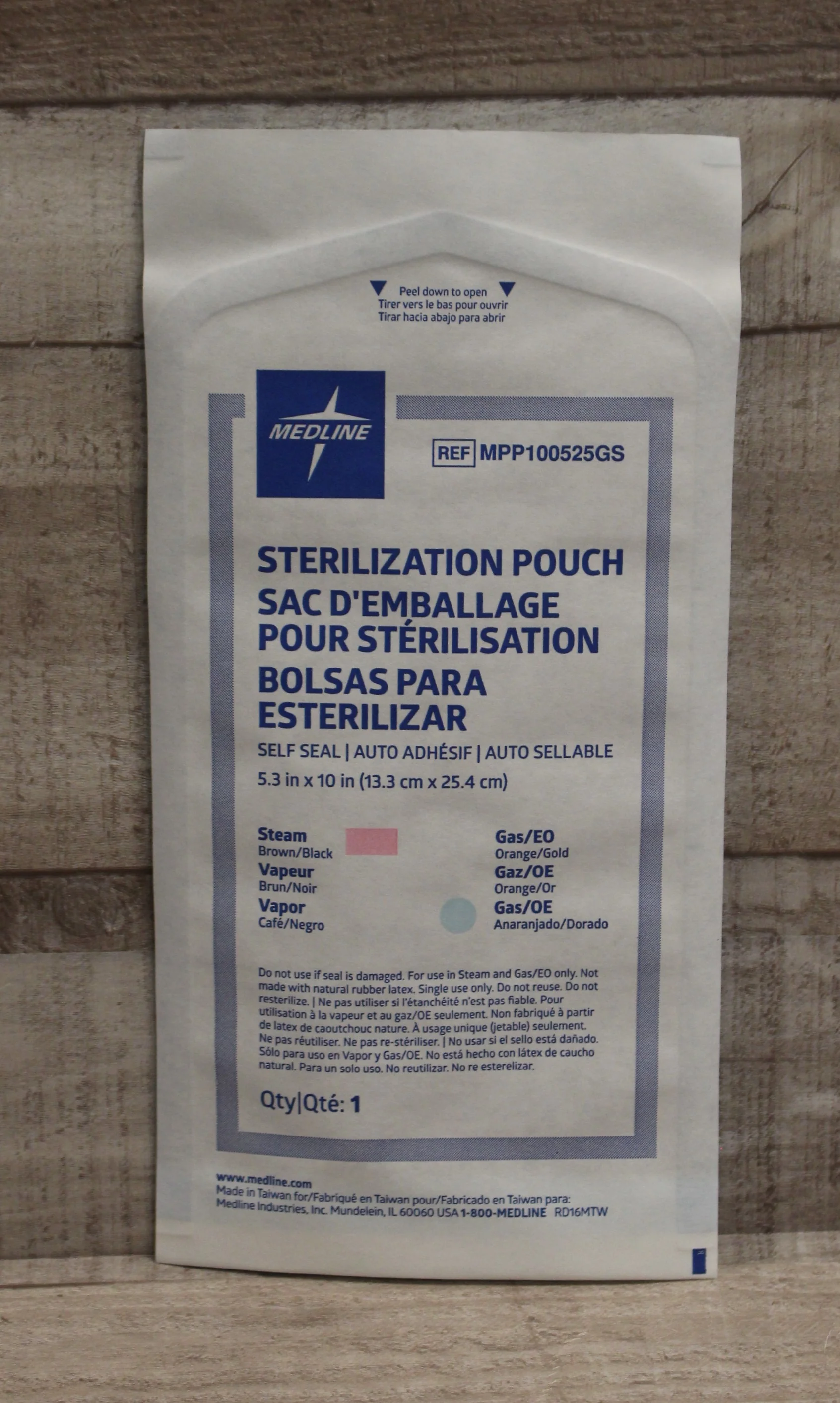 Medline Self Seal Sterilization Pouch - 5.3" x 10" - New