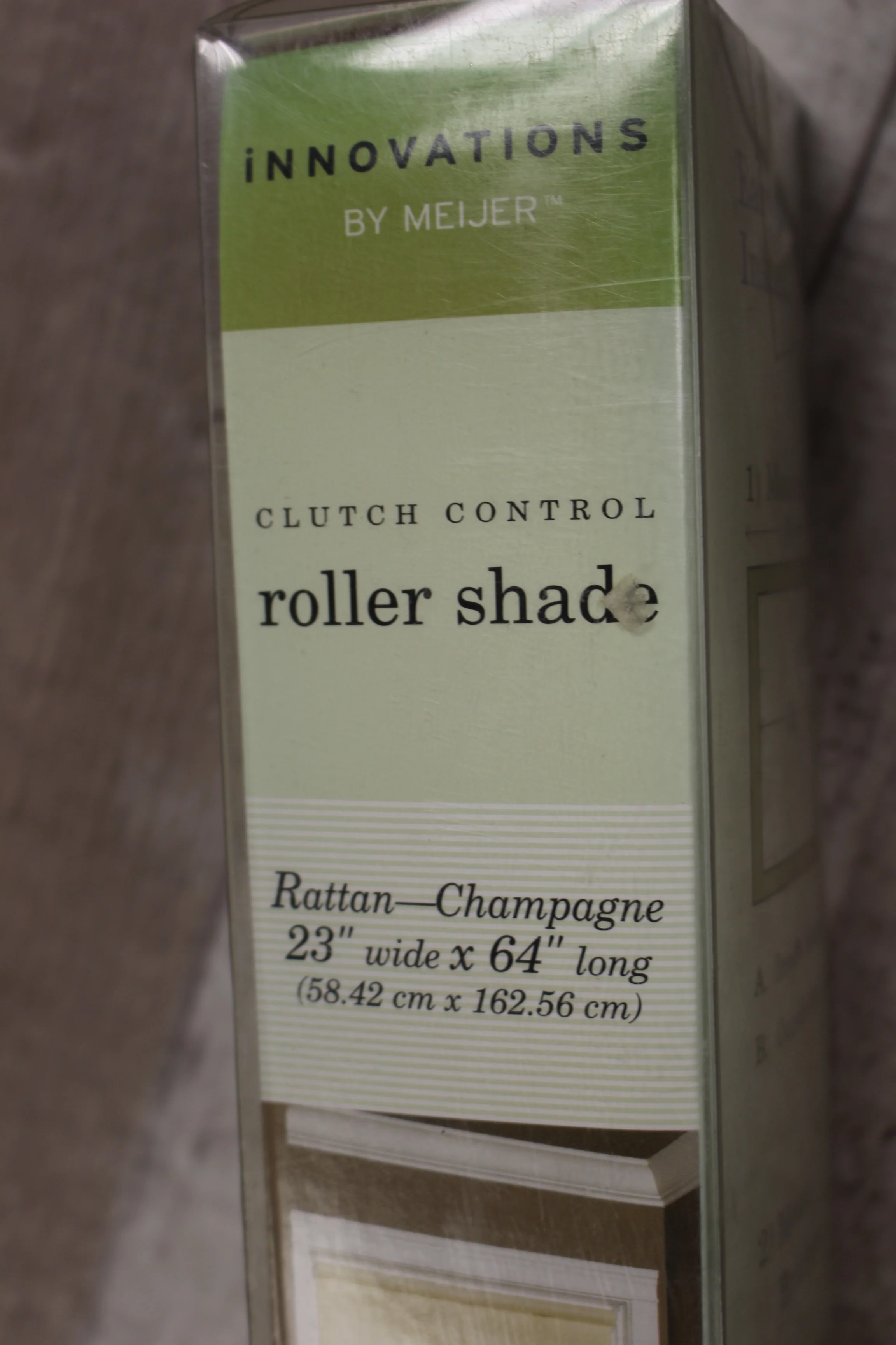 Meijer Innovations Clutch Control Roller Shade - 23" Wide x 64" Long - Color: Rattan-Champagne -New - Image 2