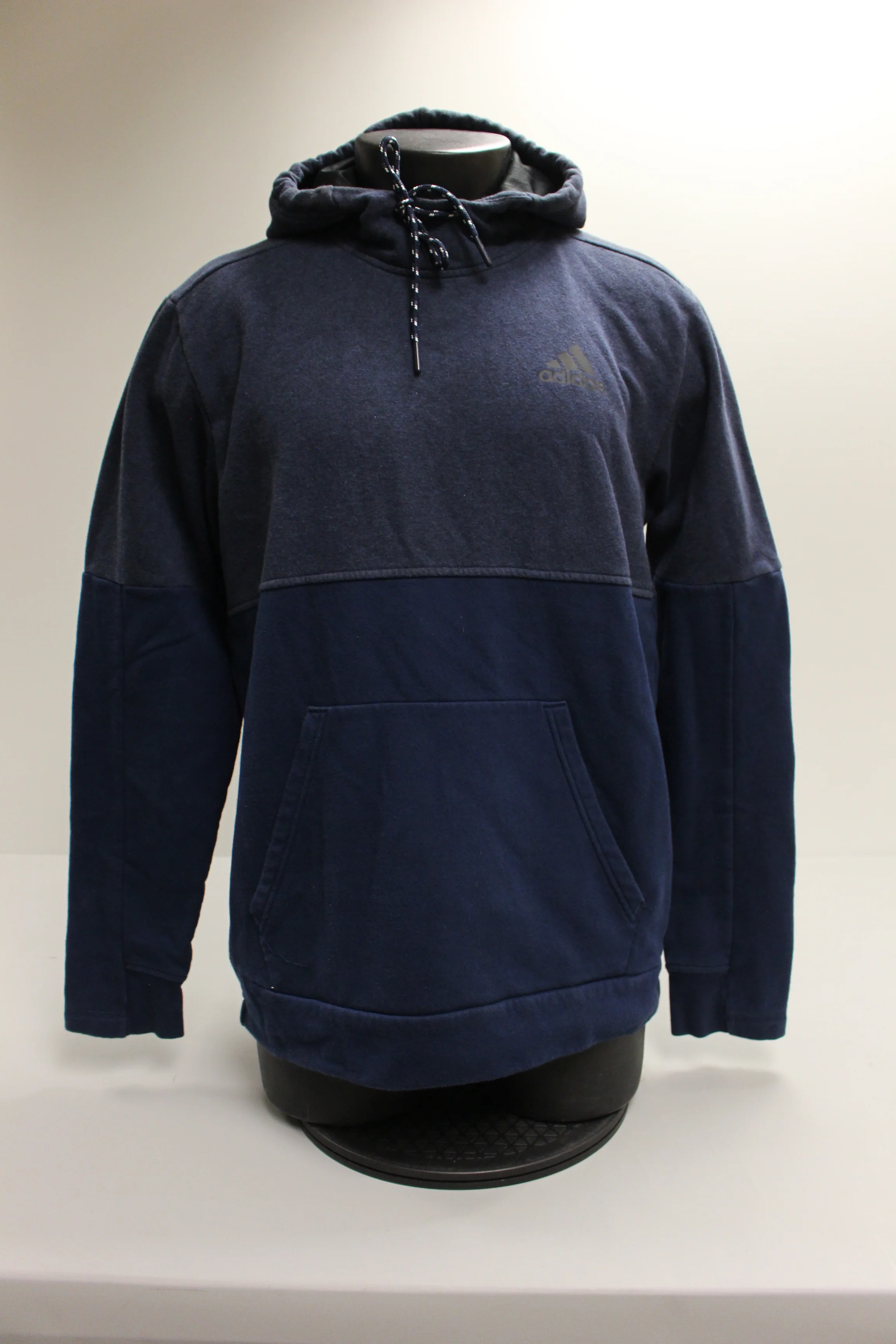 Men's Adidas Navy Blue Hooded Sweatshirt - Medium - Used