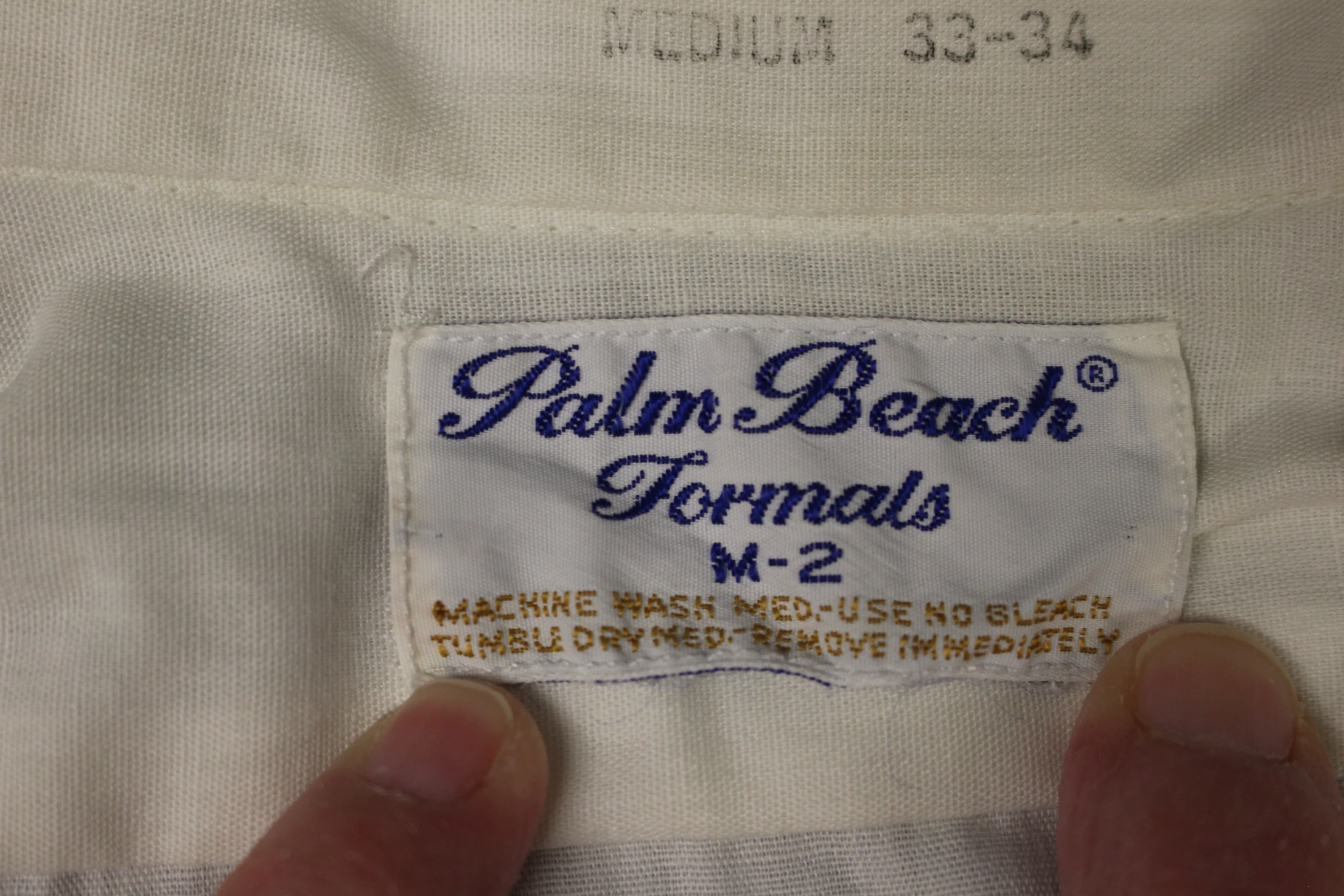 Men's Palm Beach Formals M-2 Dress Shirt - Medium/33-34 - White - Used - Image 3
