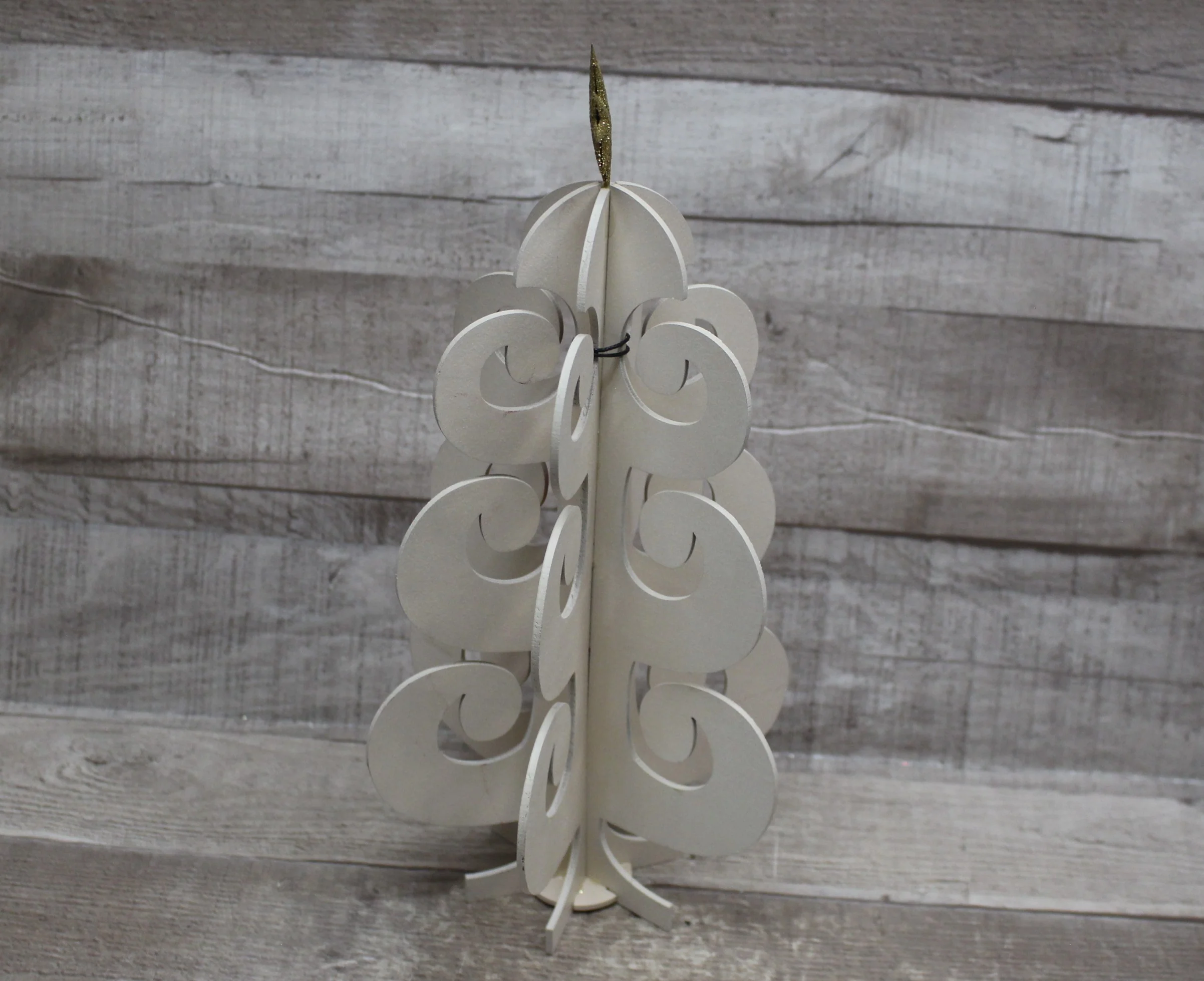 Miniature Wooden Tree Décor -White -New