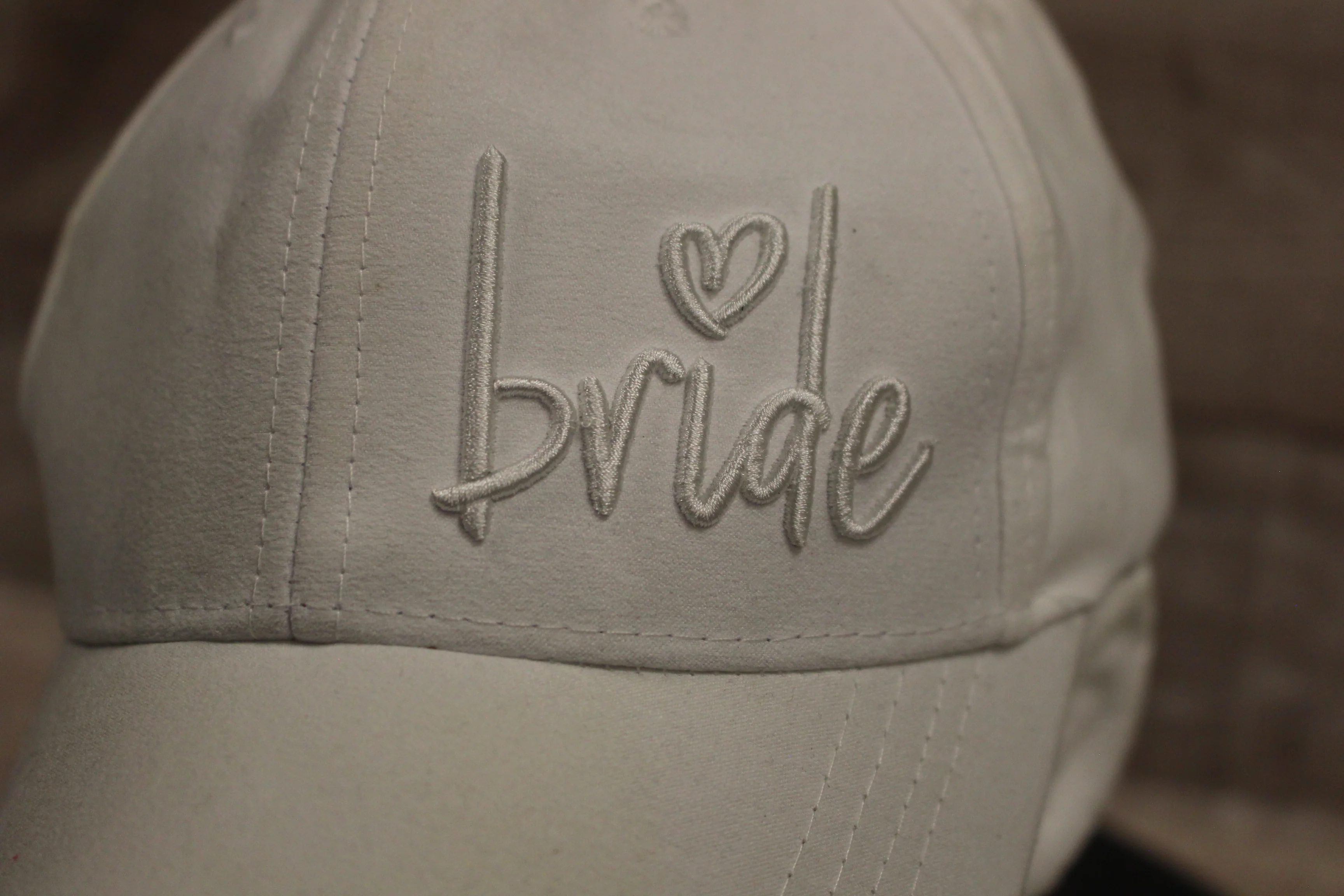 Miss To Mrs Bride Baseball Cap Hat -White -Used - Image 4