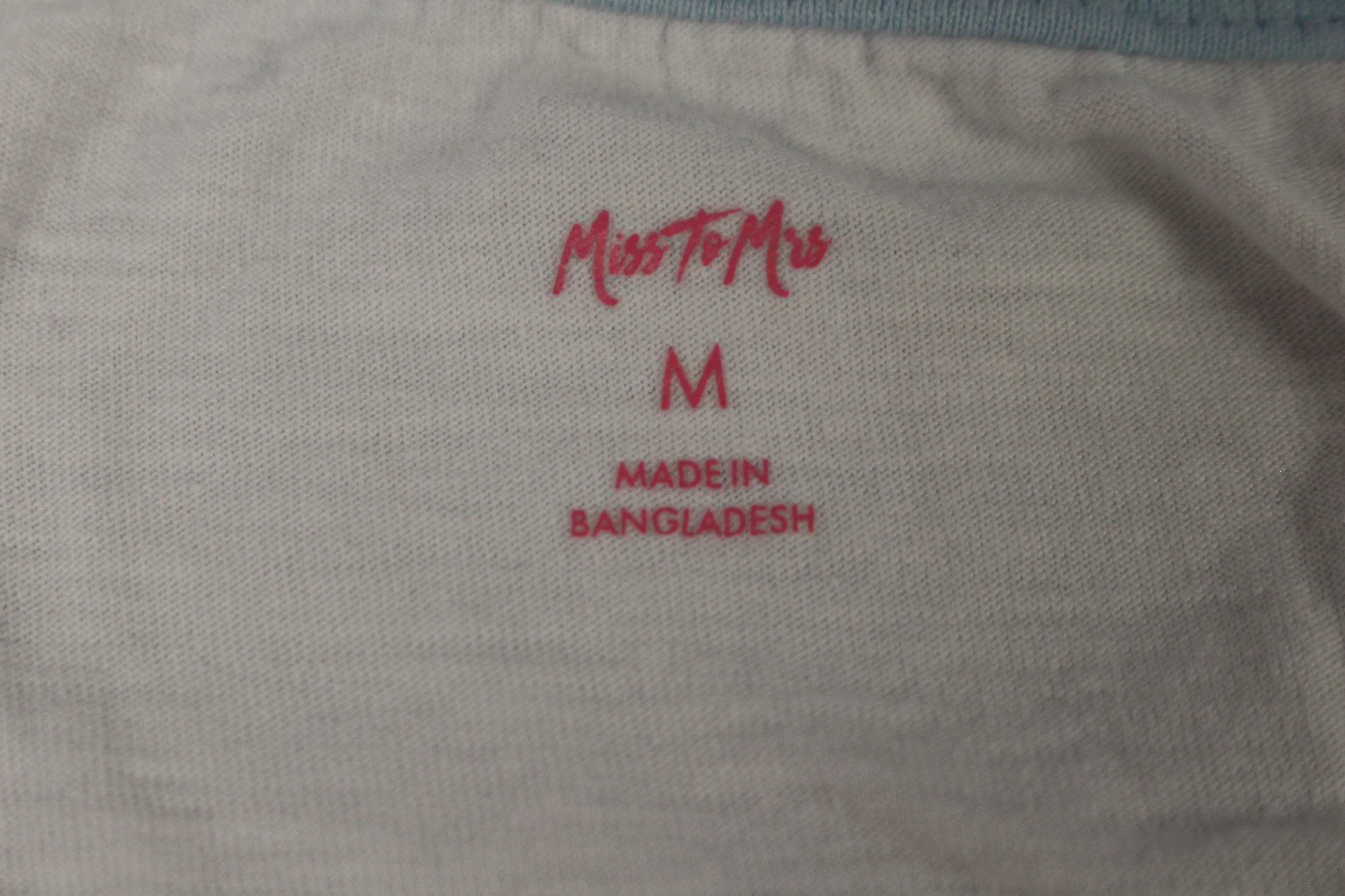 Miss To Mrs Women's #Engaged Graphic Crew Neck T-Shirt - Medium - Used - Image 3