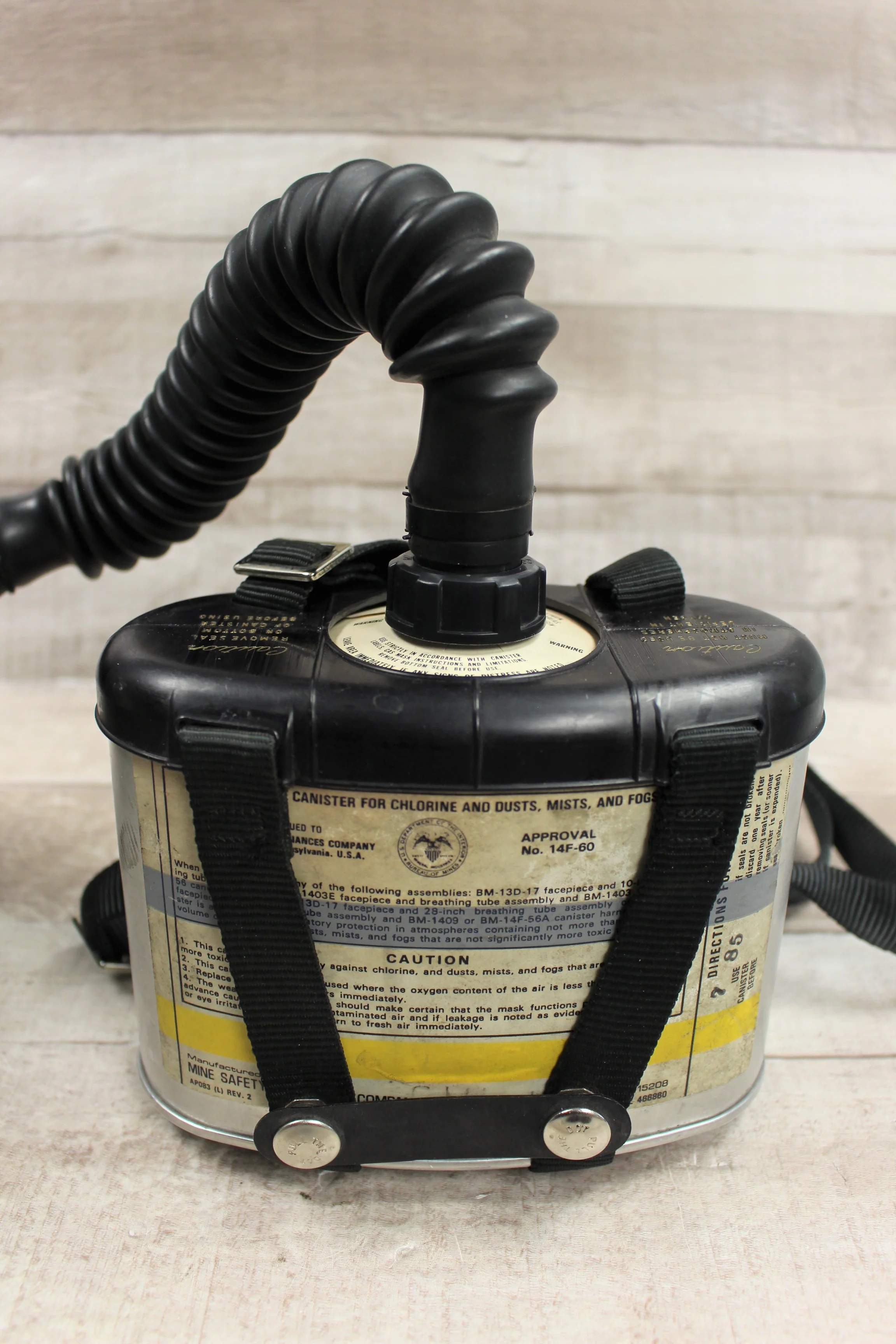 MSA Supersize Gas Mask with Breathing Tube, Harness, & Canister - Image 5