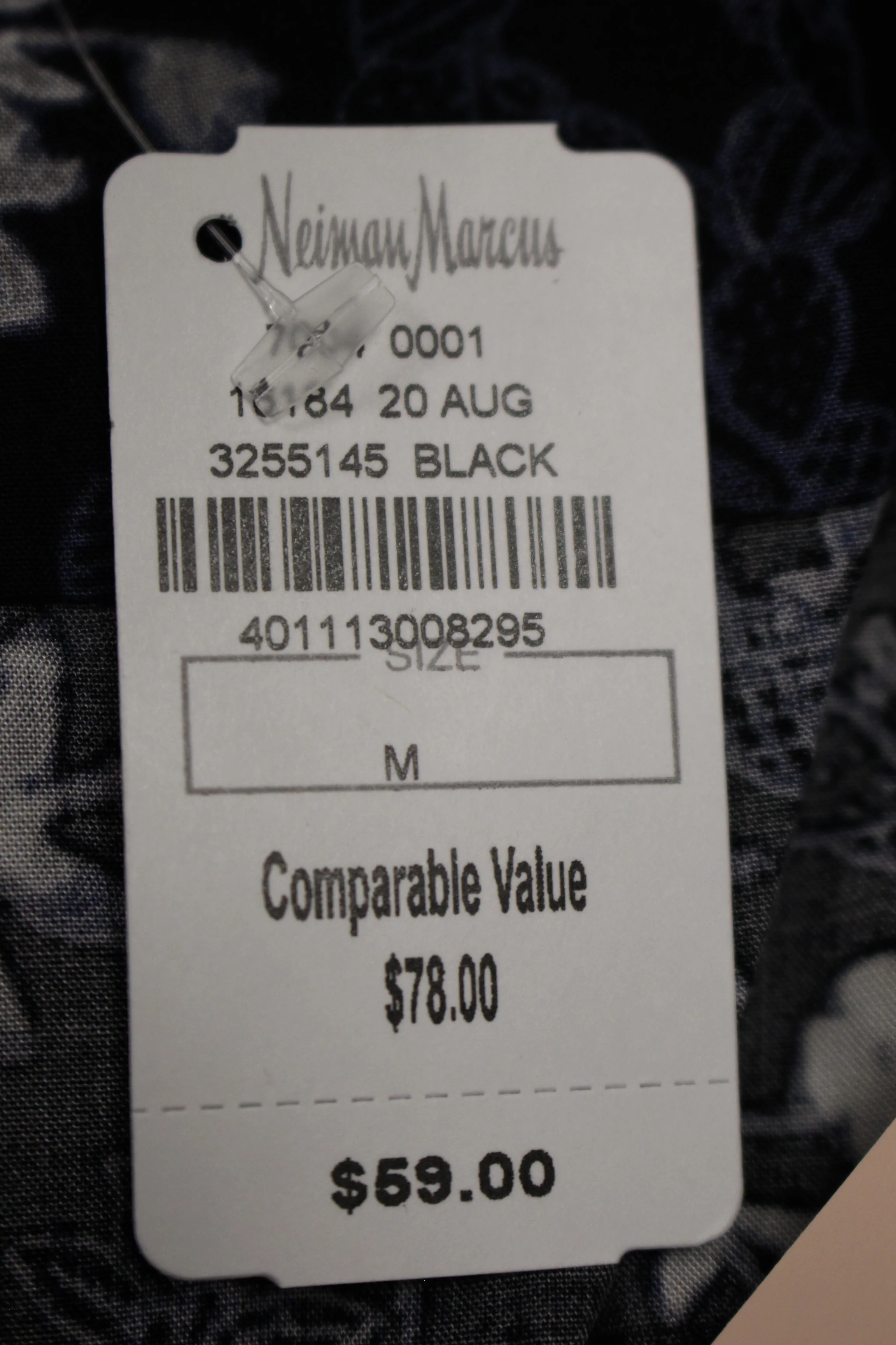 Neiman Marcus Edina Black Floral Shirt, Size: Medium, New - Image 3