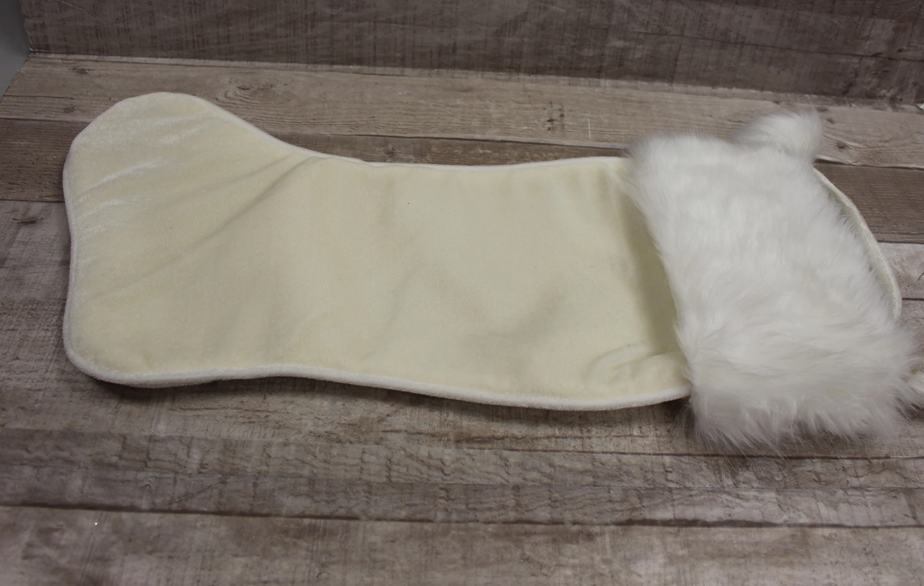 New Traditions White with Gold Christmas Stocking - 20" Long - Used - Image 2