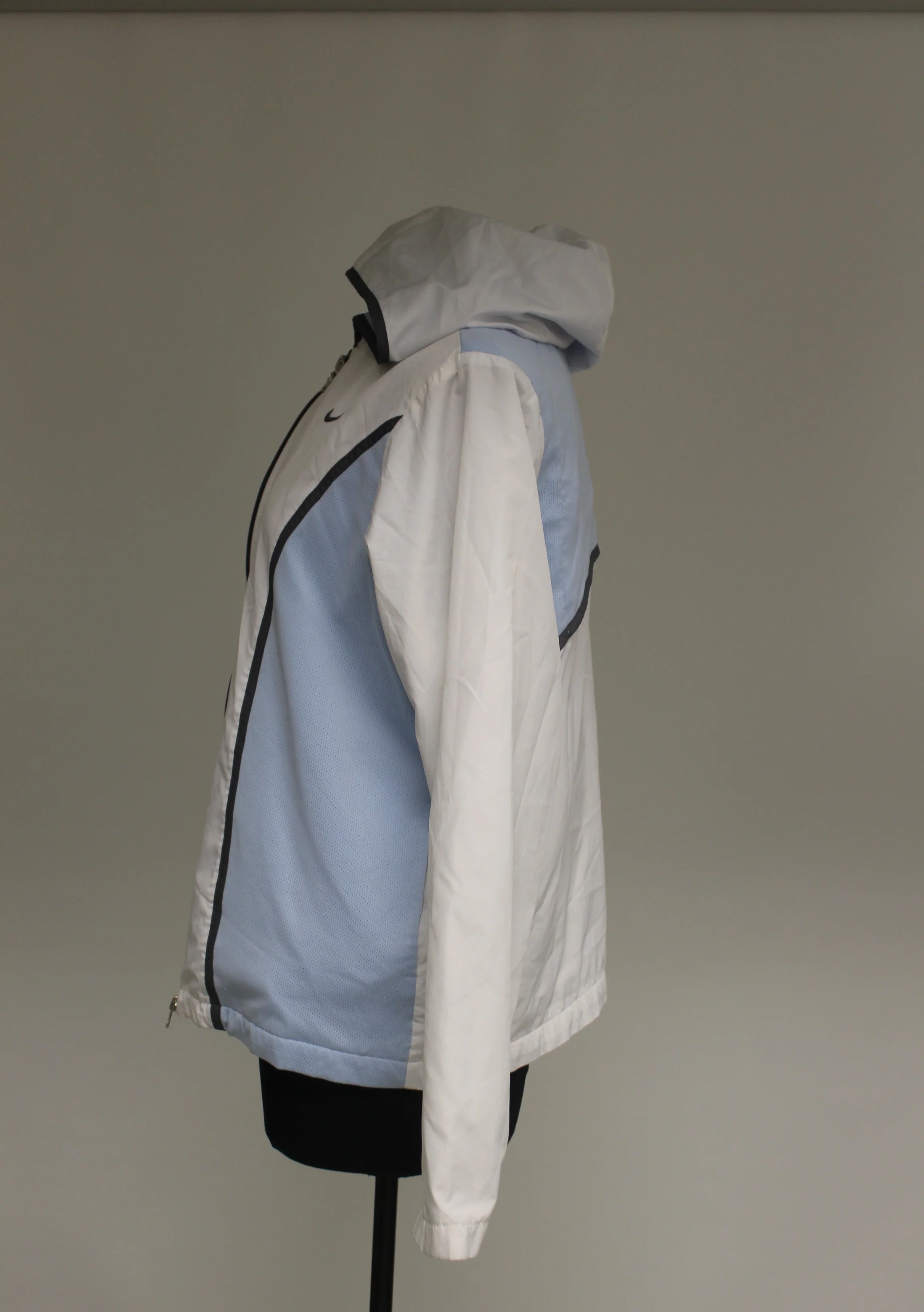 NIKE Womens Zip Up Jacket, Large (12 - 14), White/Blue - Image 3