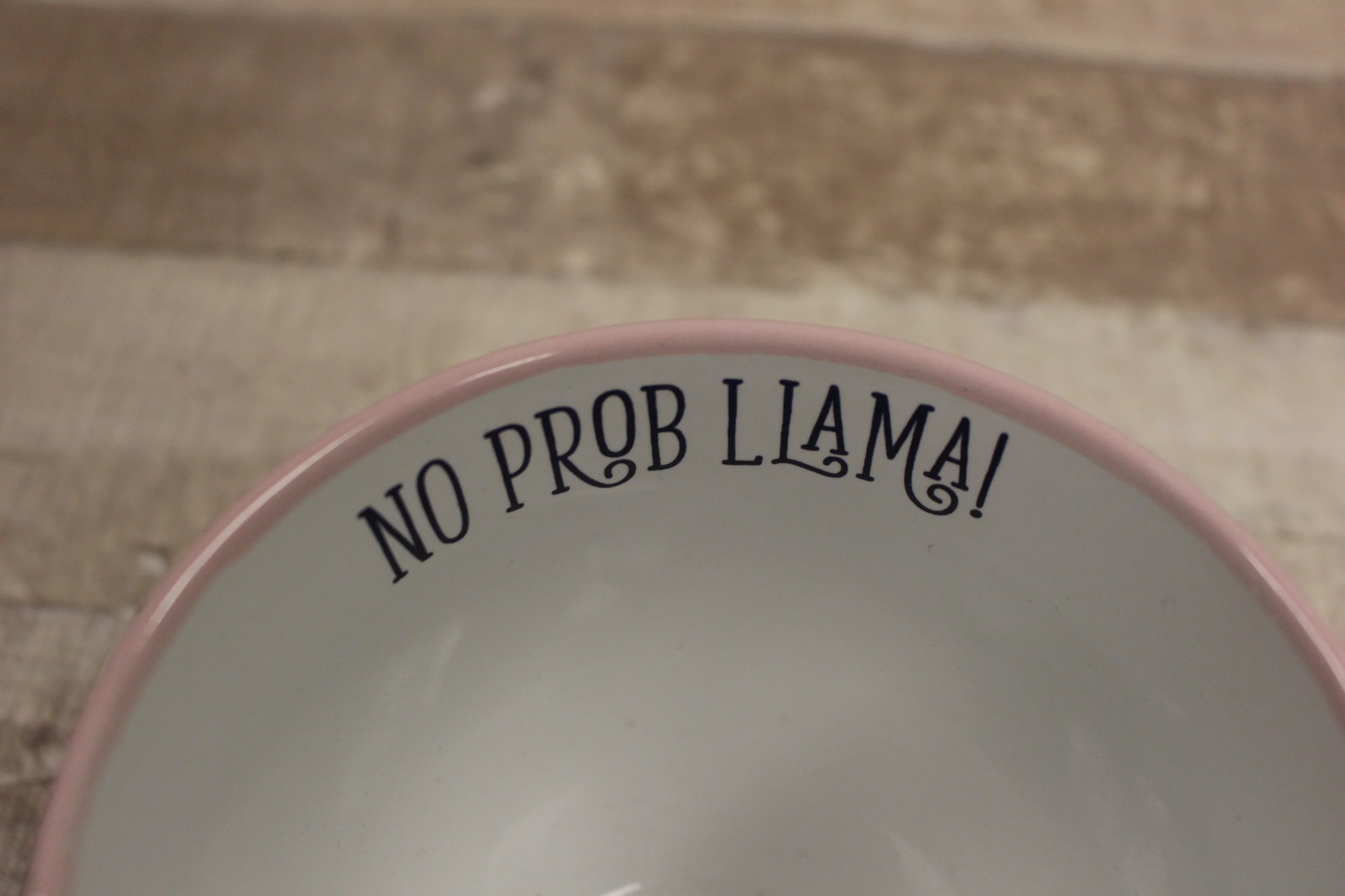No Prob Llama! Llama Coffee Cup -Pink -Used - Image 2