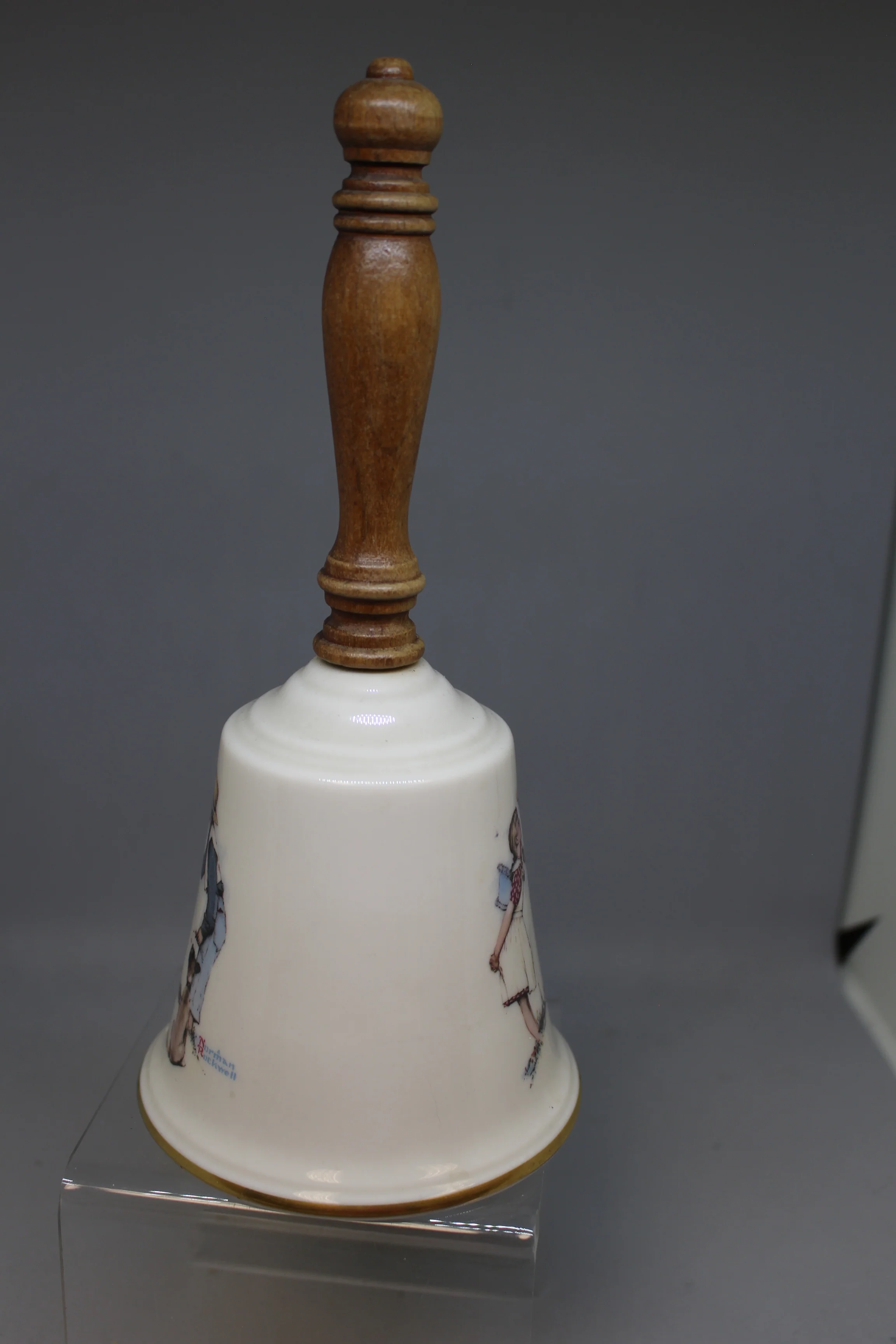 Norman Rockwell 9" "Beguiling Buttercup" Wooden Handle Bell - Gorham - 9" - Used - Image 6