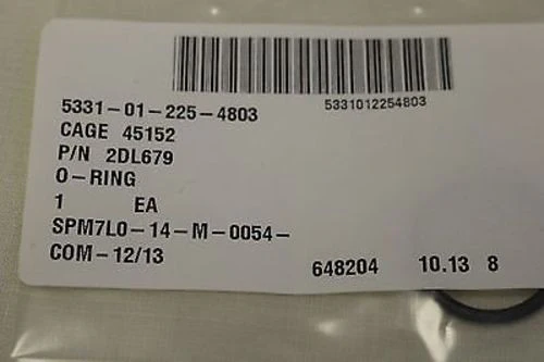 O-Ring, NSN 5331-01-225-4803, P/N 2DL679, NEW!