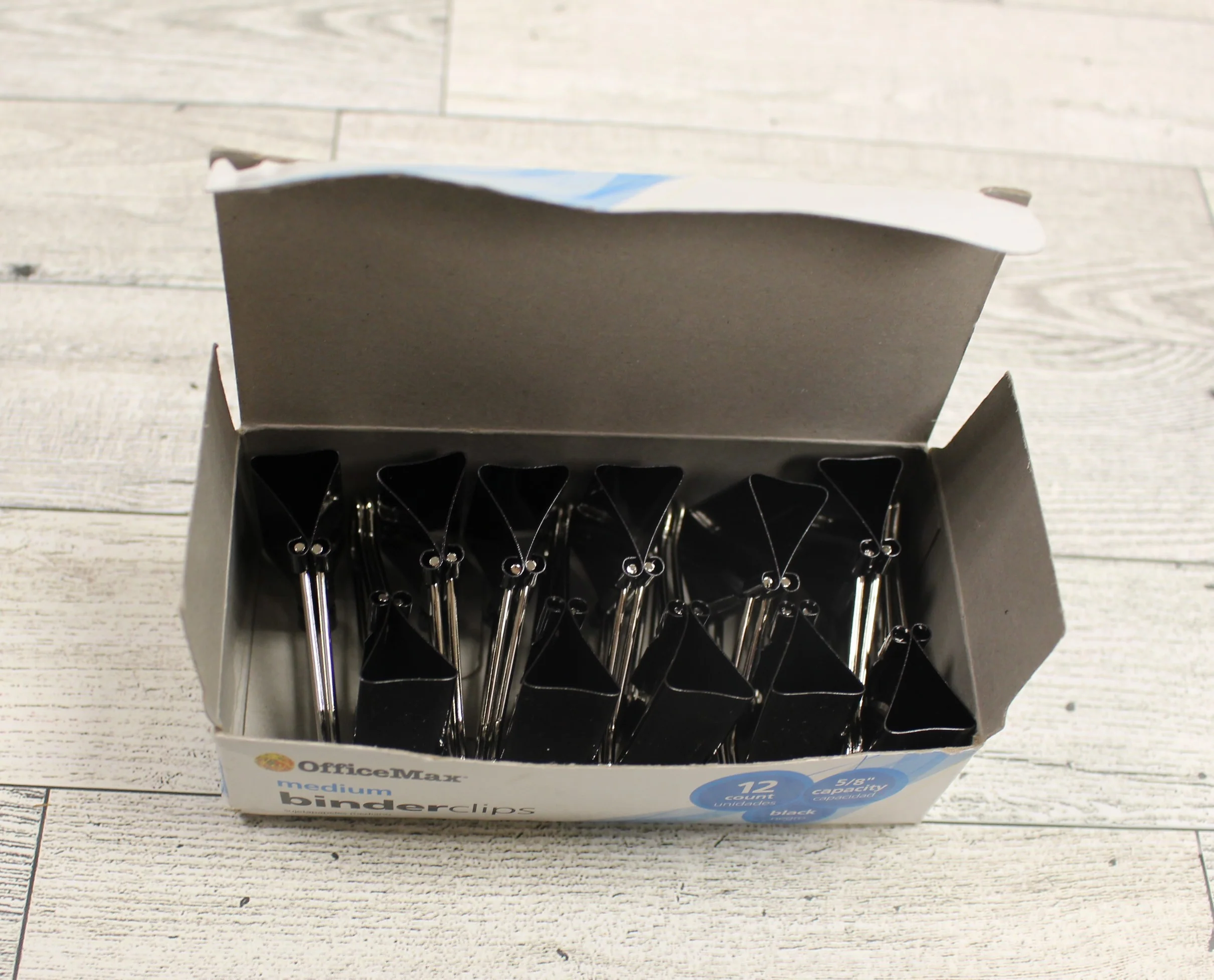 Office Max Binder Clips -Medium - 58" Capacity - Black - 11 Pack - New - Image 2