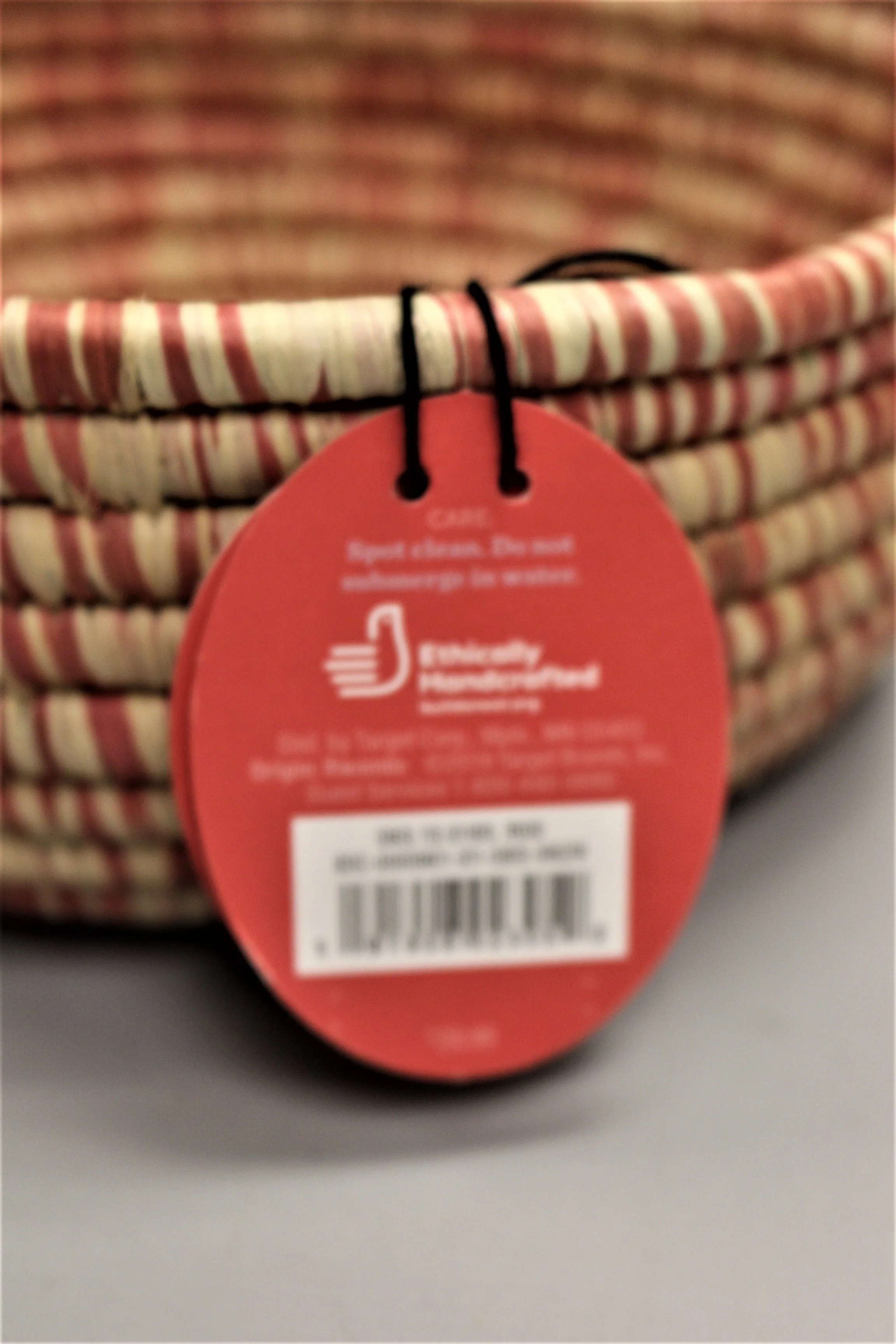 Opal House Woven Ruffia Basket Pink Basket, 8" x 4 1/2", New! - Image 2