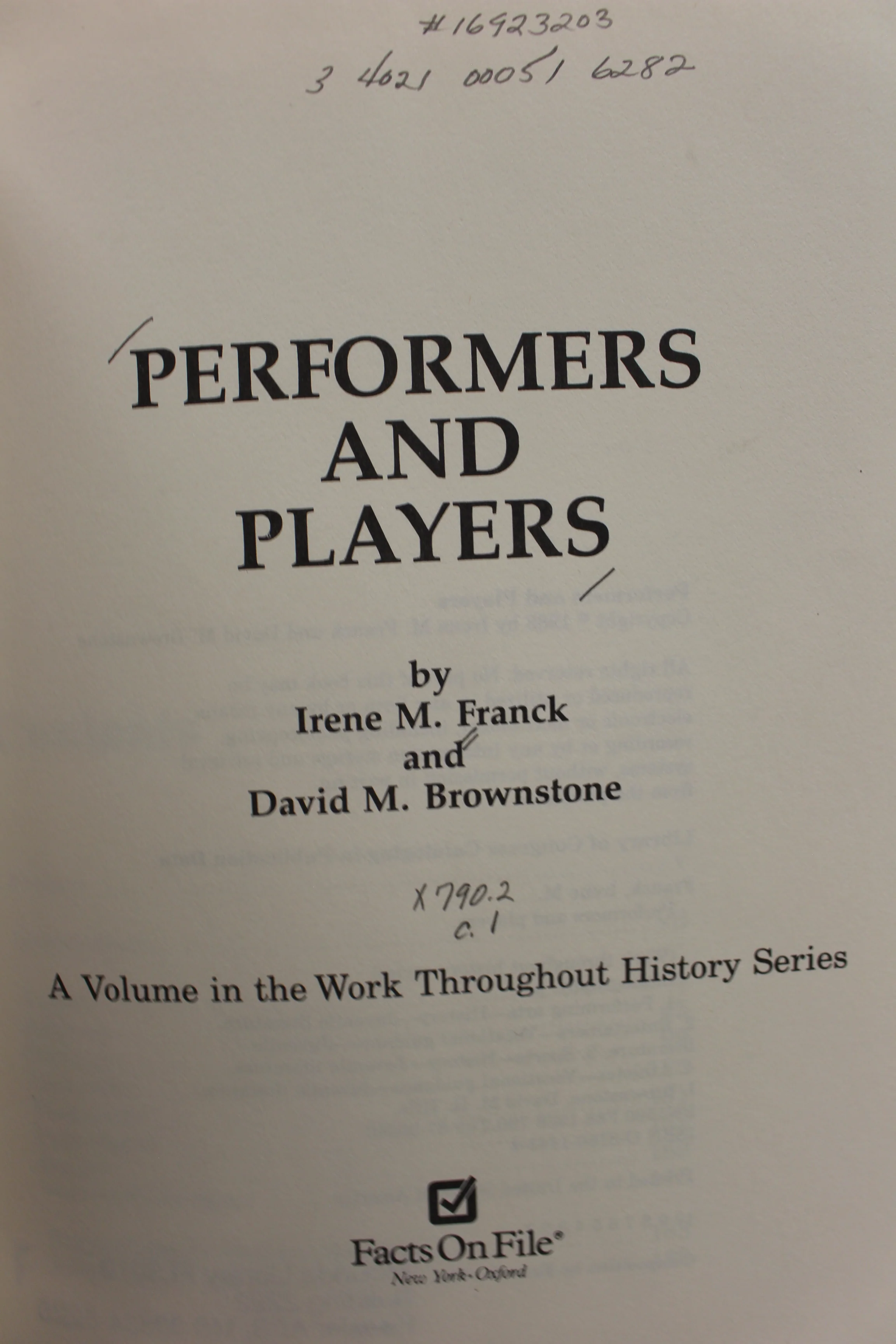 Performers and Players by Irene M. Franck & David M. Brownstone - Image 4