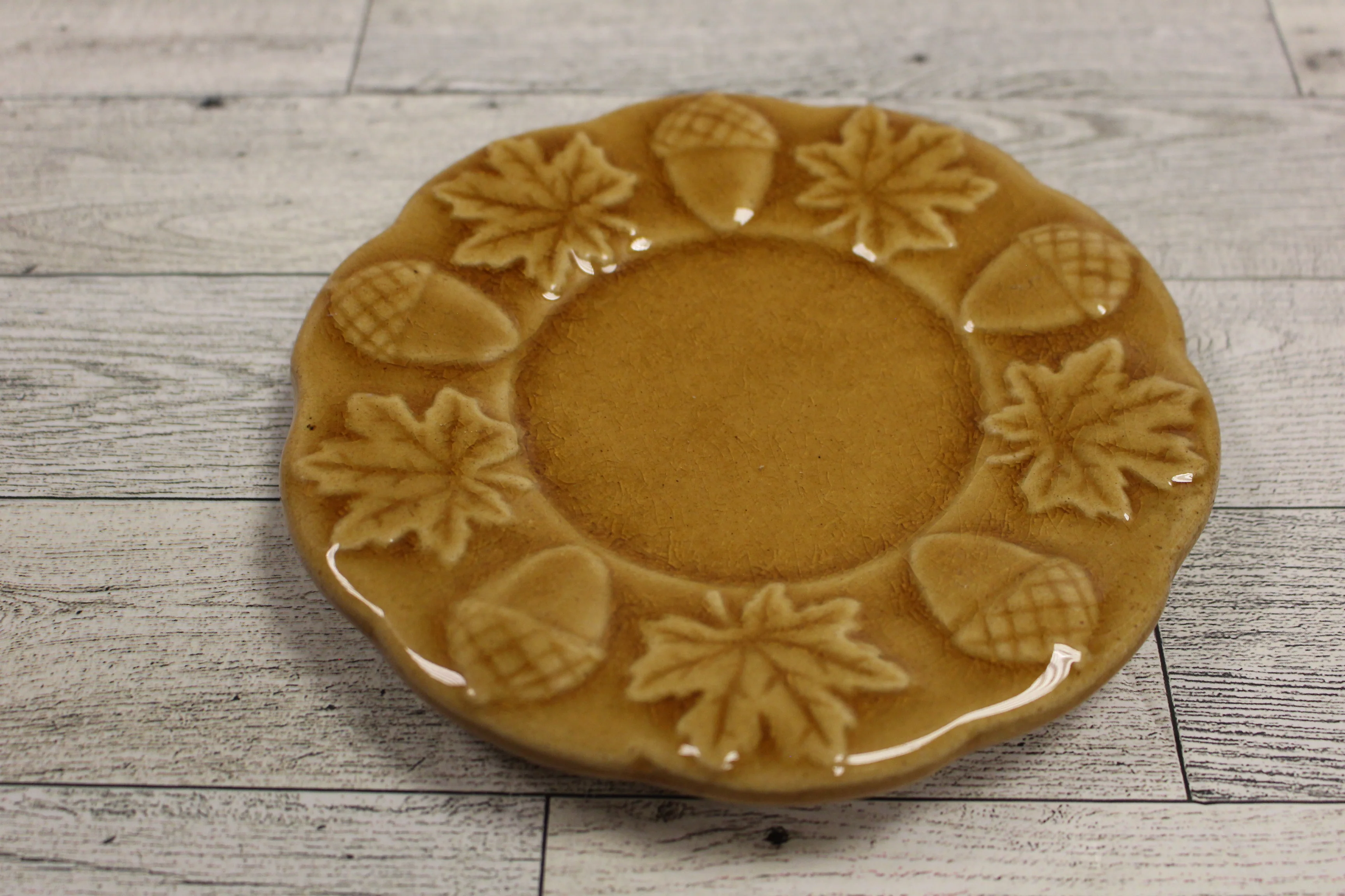 Pier 1 Autumn Plate Candle Holder - 6" - Used