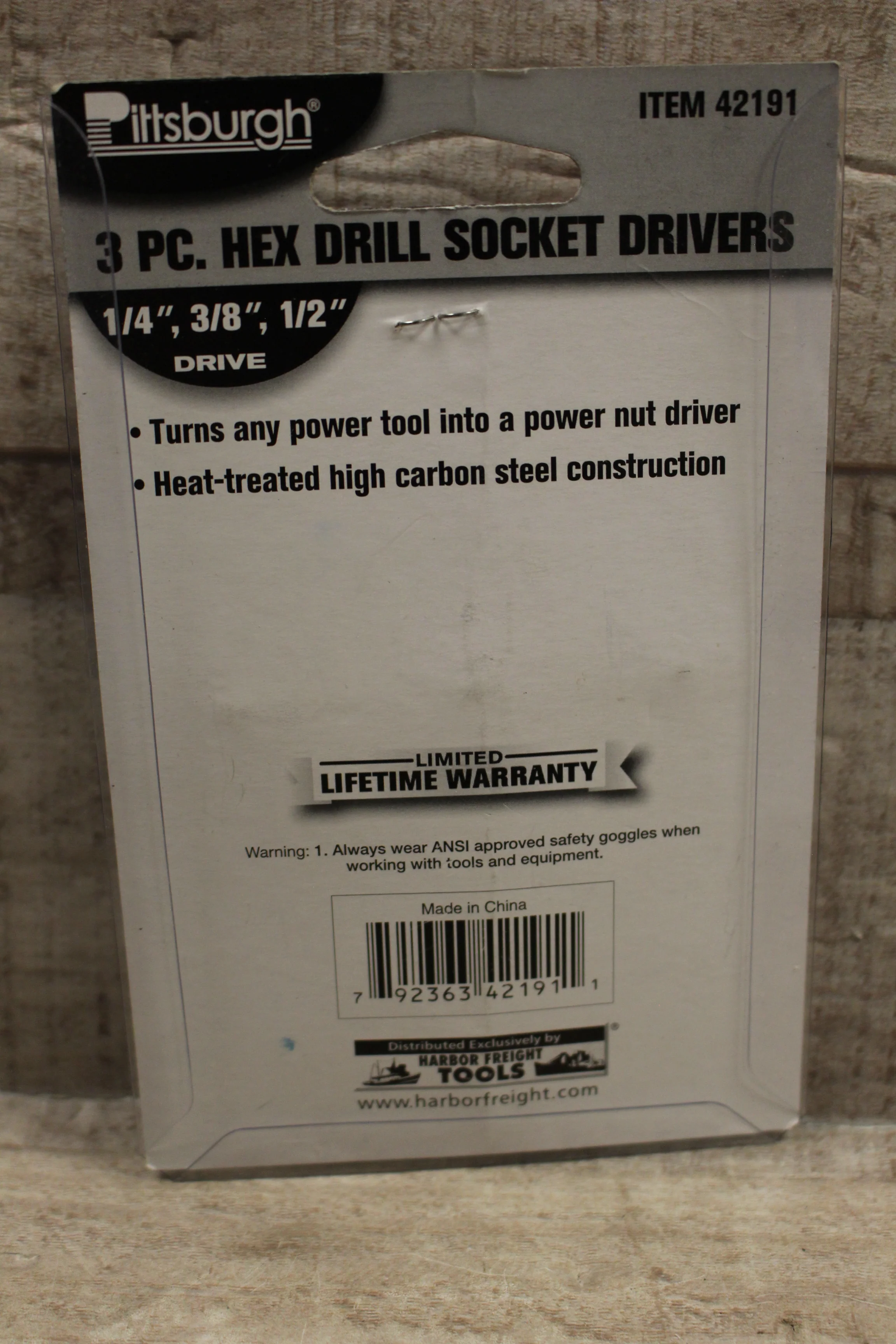 Pittsburgh 3-Piece Hex Drill Socket Drivers 1/4" 1/2" 3/8" -New - Image 2