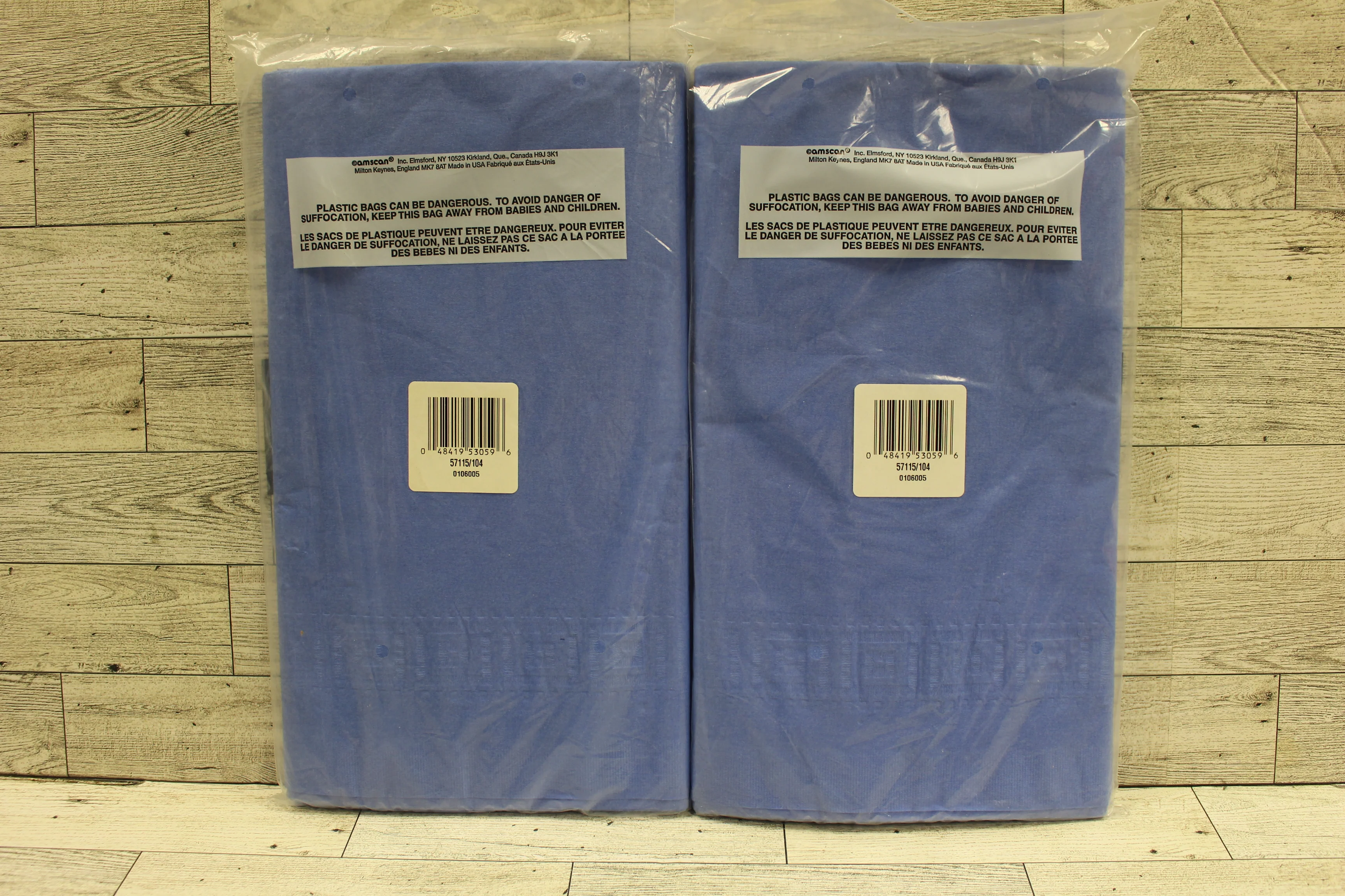 Plastic Lined Tablecover - Blue - 54" x 108" - Set of 2 - New - Image 2