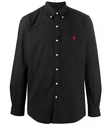 Polo Ralph Lauren Mens Classic Oxford Button Up Long Sleeve Shirt - Black - XL