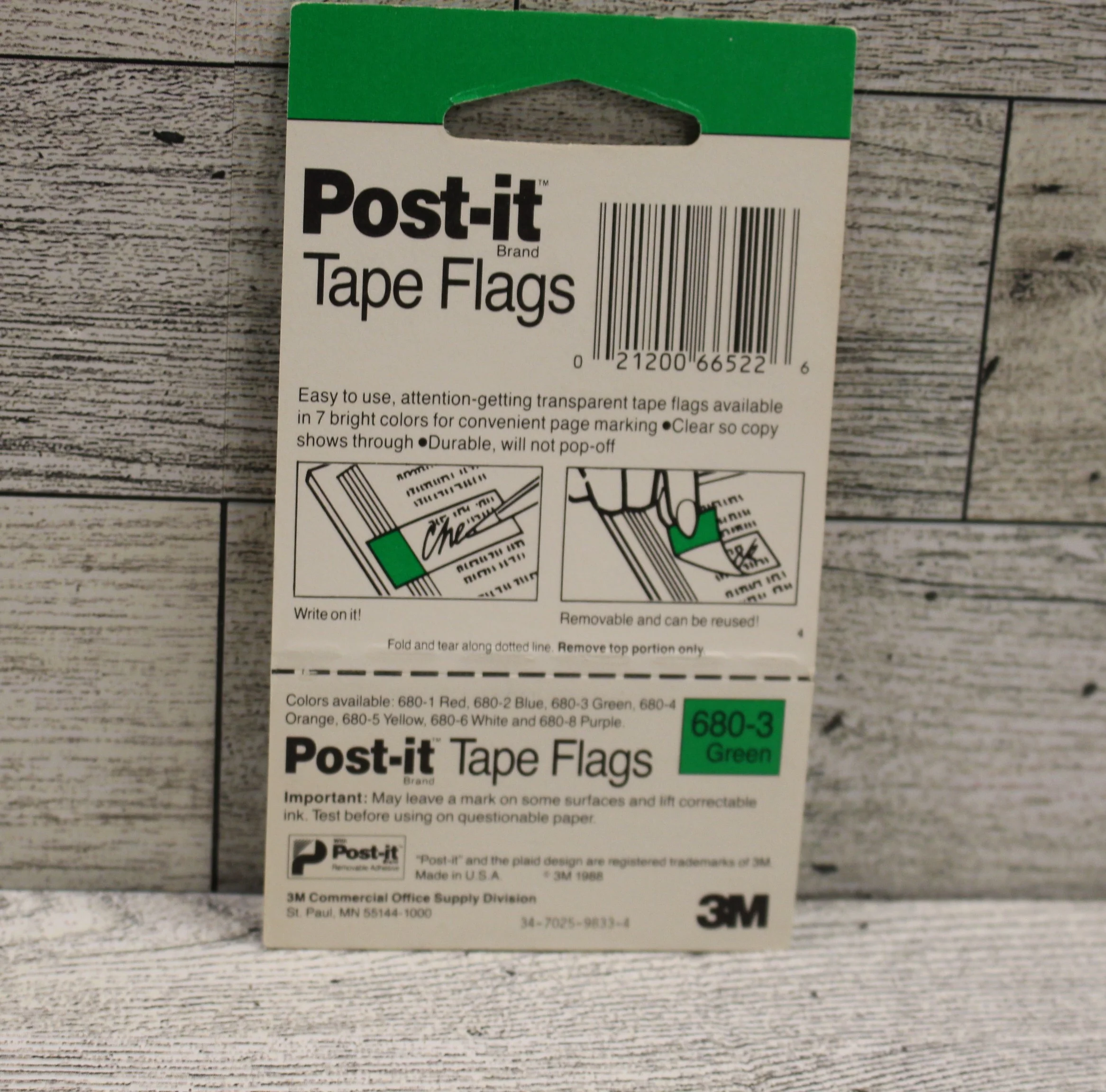 Post-it Tape Flags - #680-3 - Green - New - Image 2