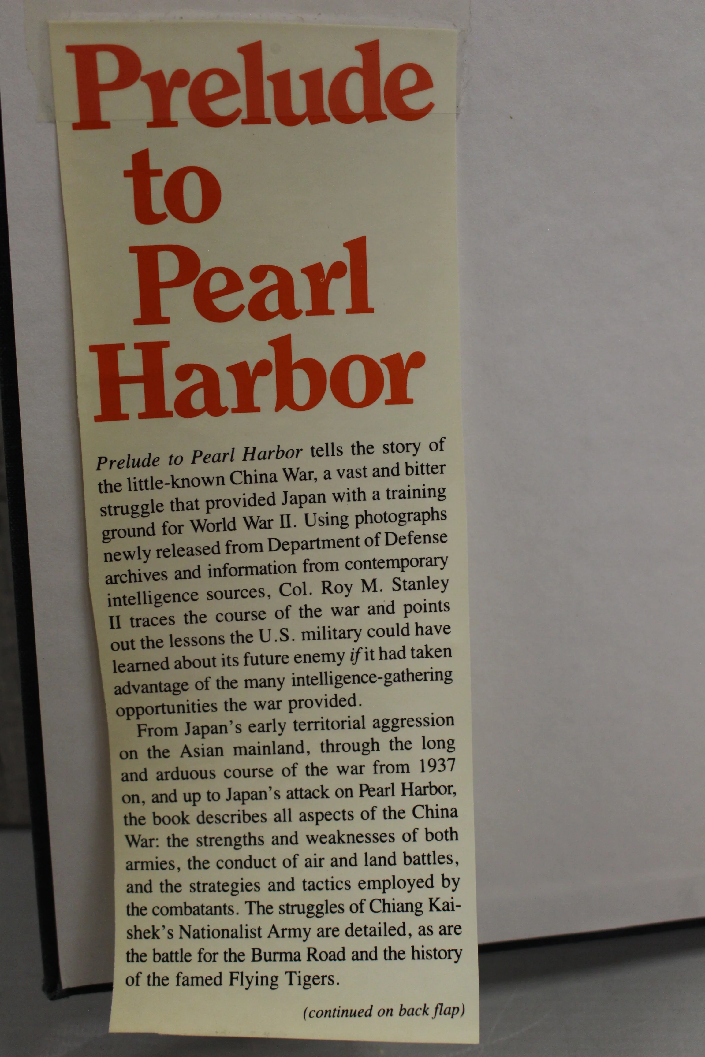 Prelude to Pearl Harbor - Col. Roy M Stanley II - Image 3