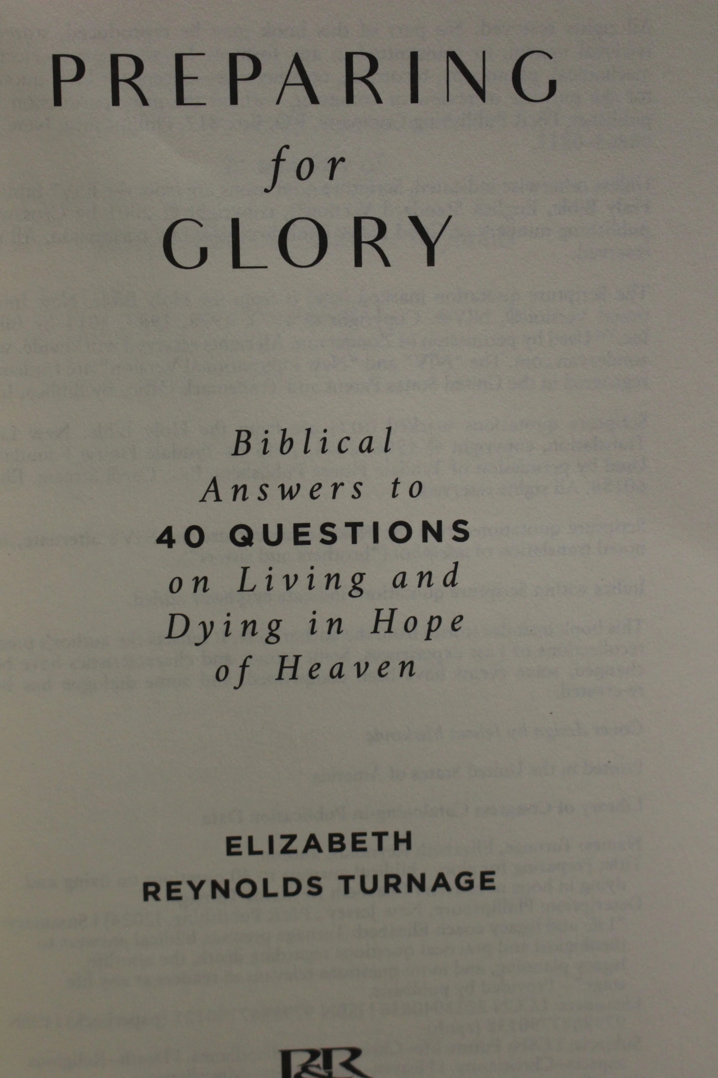 Preparing for Glory by Elizabeth Reynolds Turnage - Used - Image 7
