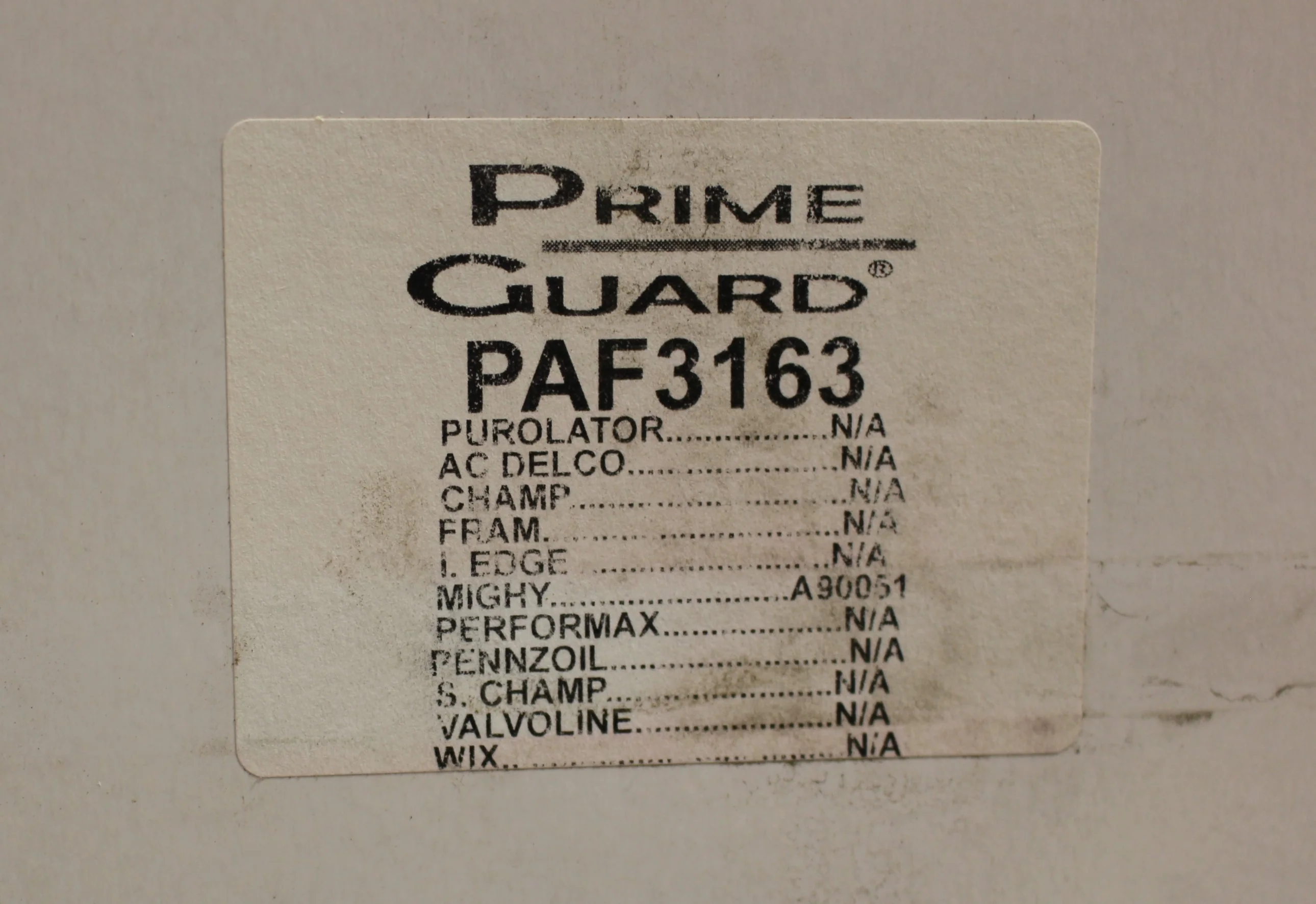 Prime Guard Air Filter - PAF3163 - A90051 - New - Image 4