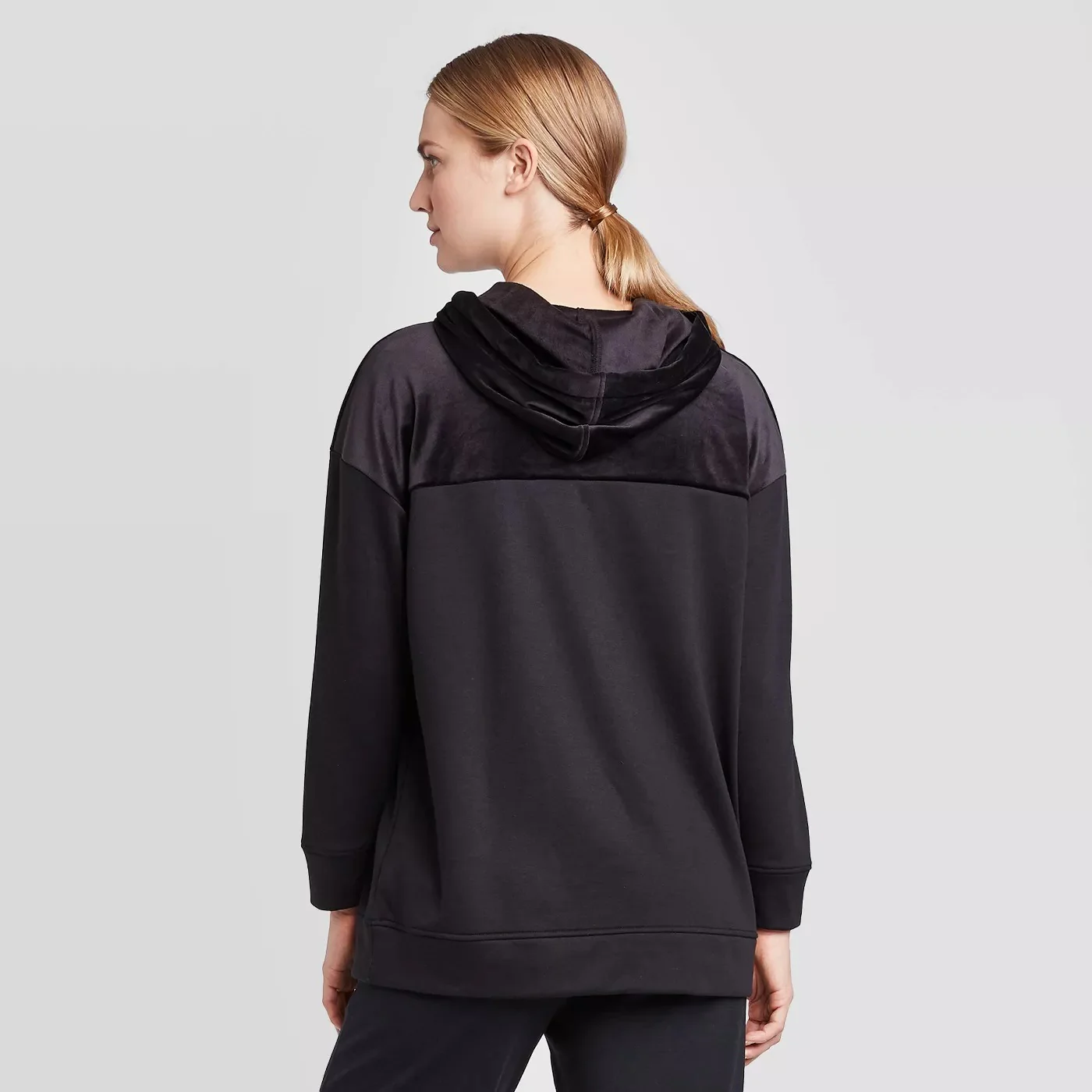 Prologue Women's Velour Blocked Hooded Sweatshirt - Black - Large - New - Image 2