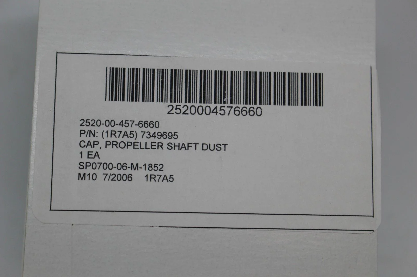 Propeller Shaft Dust Cap, 2520-00-457-6660, 8020F, New - Image 4