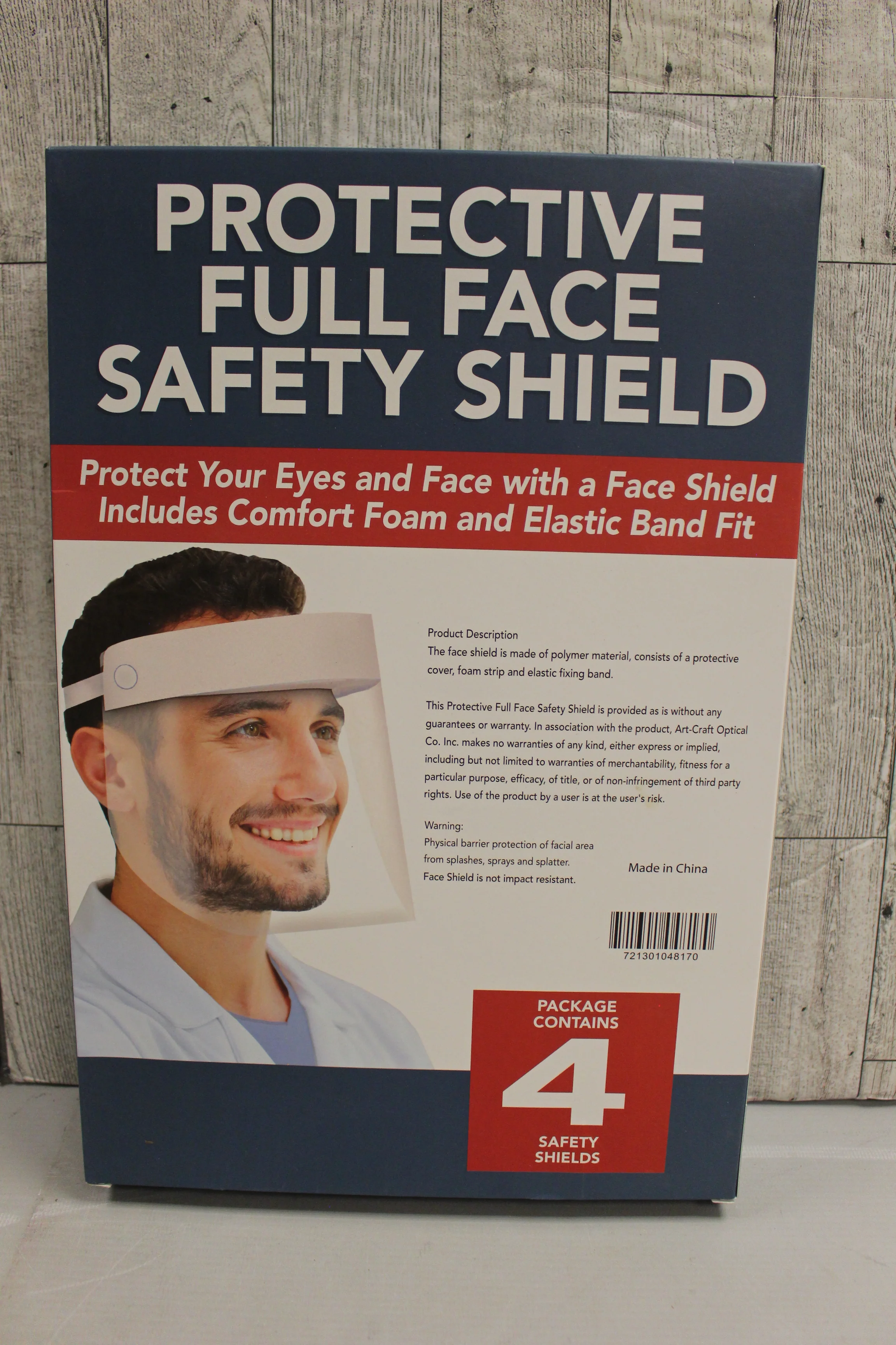 Protective Full Face Safety Shield - Pack of 4 -With Comfort Foam & Elastic Band - Image 2