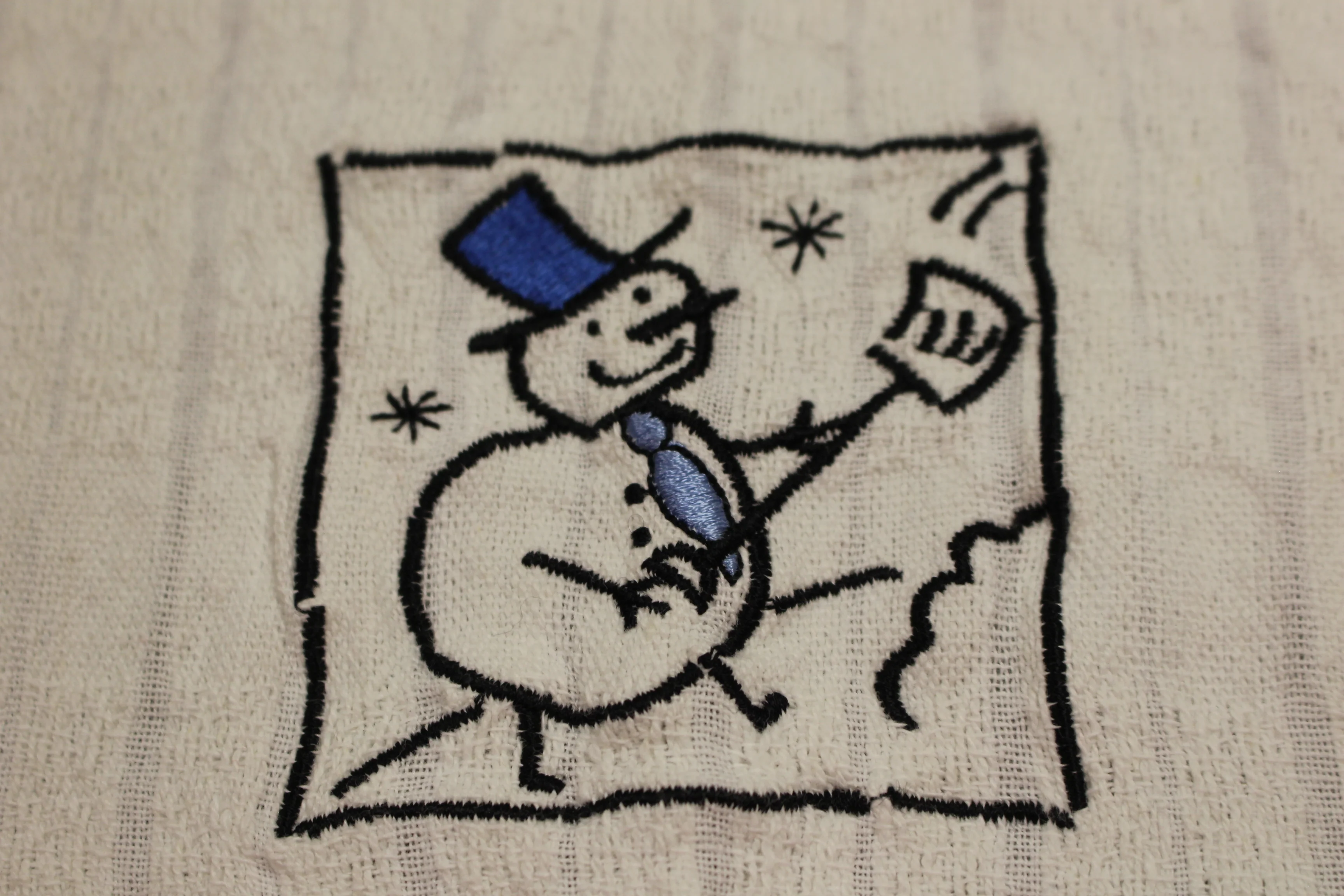 RITZ Christmas Shoveling Stick SnowmanTowel - Used (#2) - Image 3