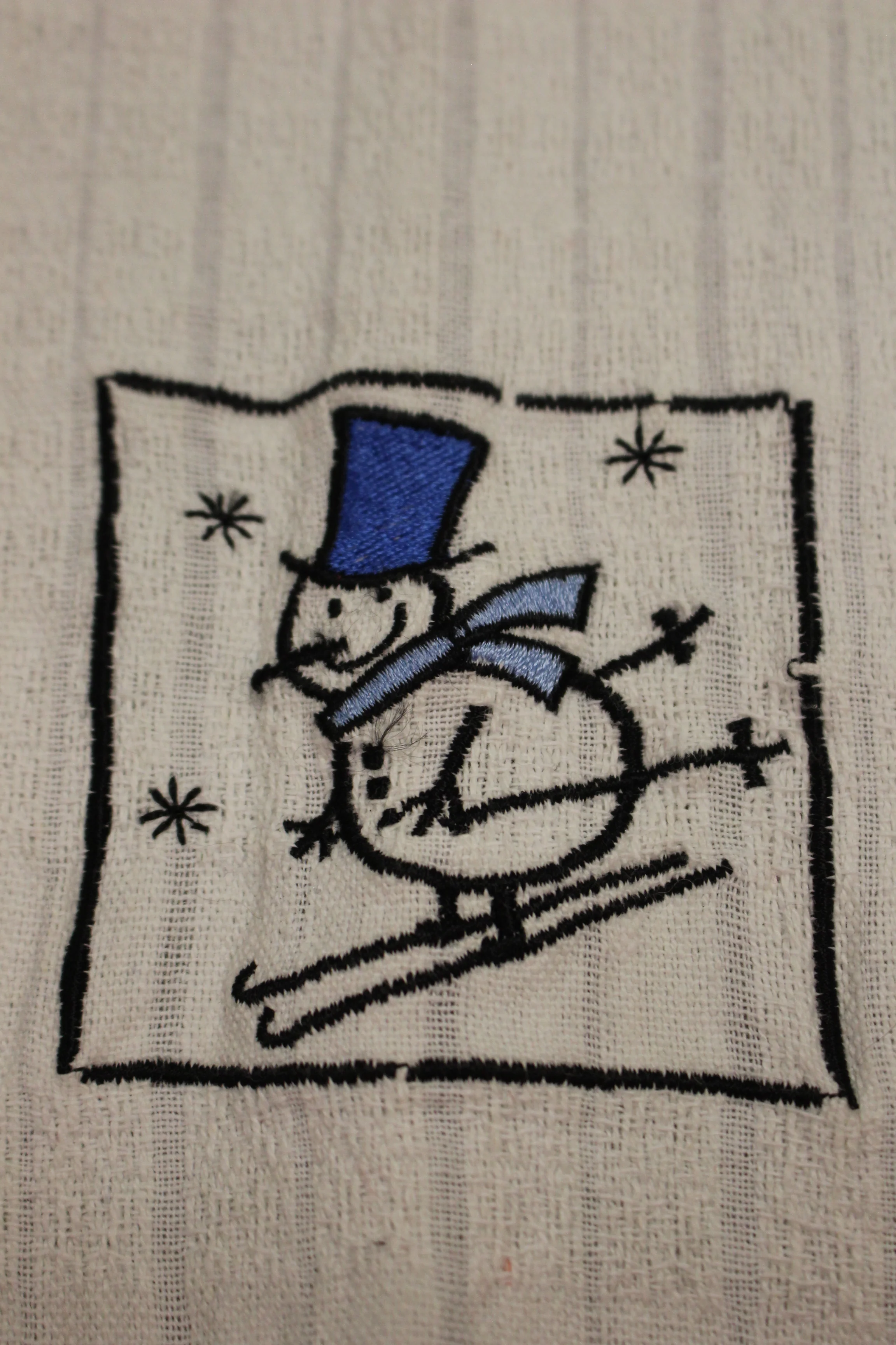 RITZ Christmas Skiing Stick SnowmanTowel - Used