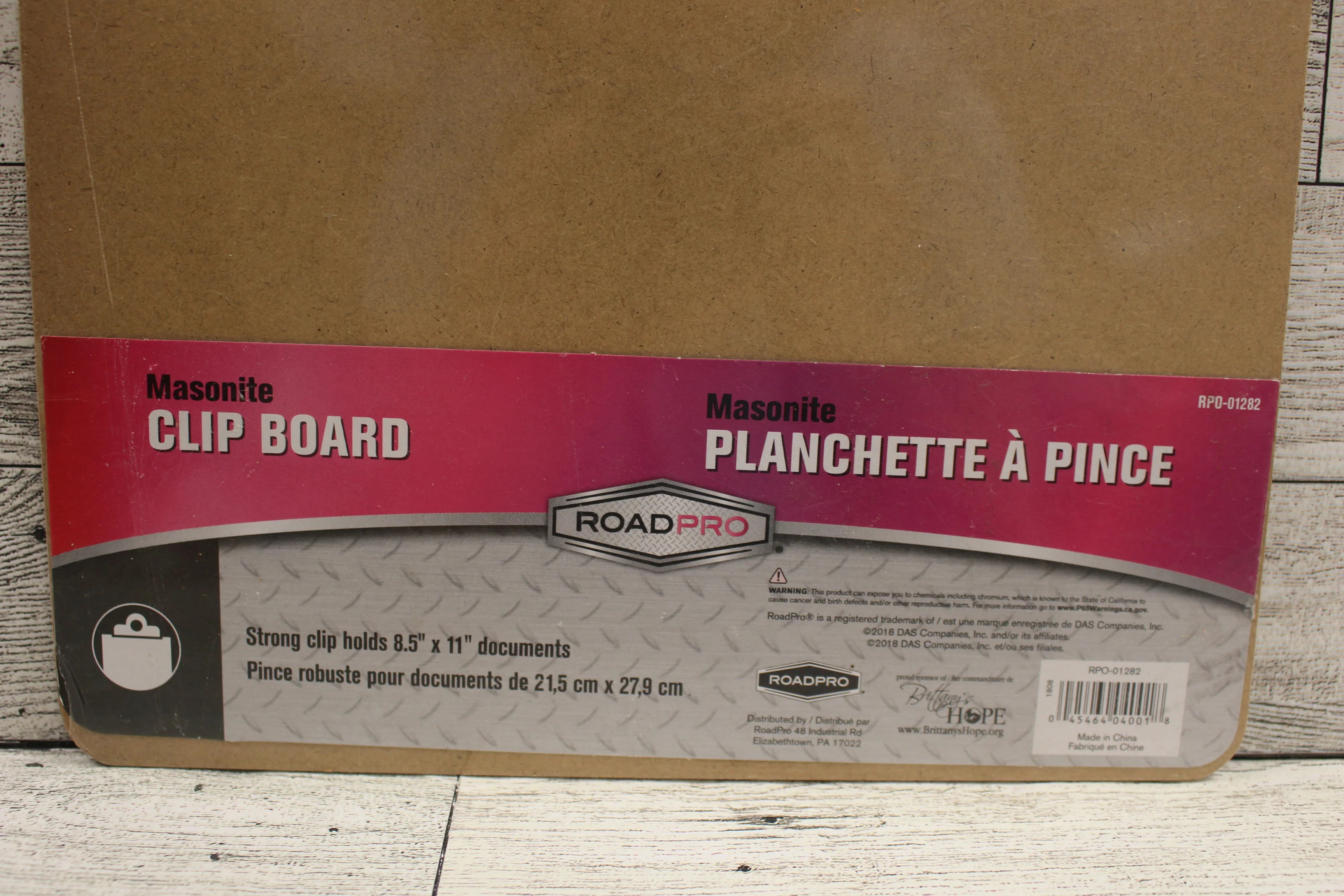 Roadpro Masonite Clip Board - For 11" x 8.5" Documents - New - Image 2