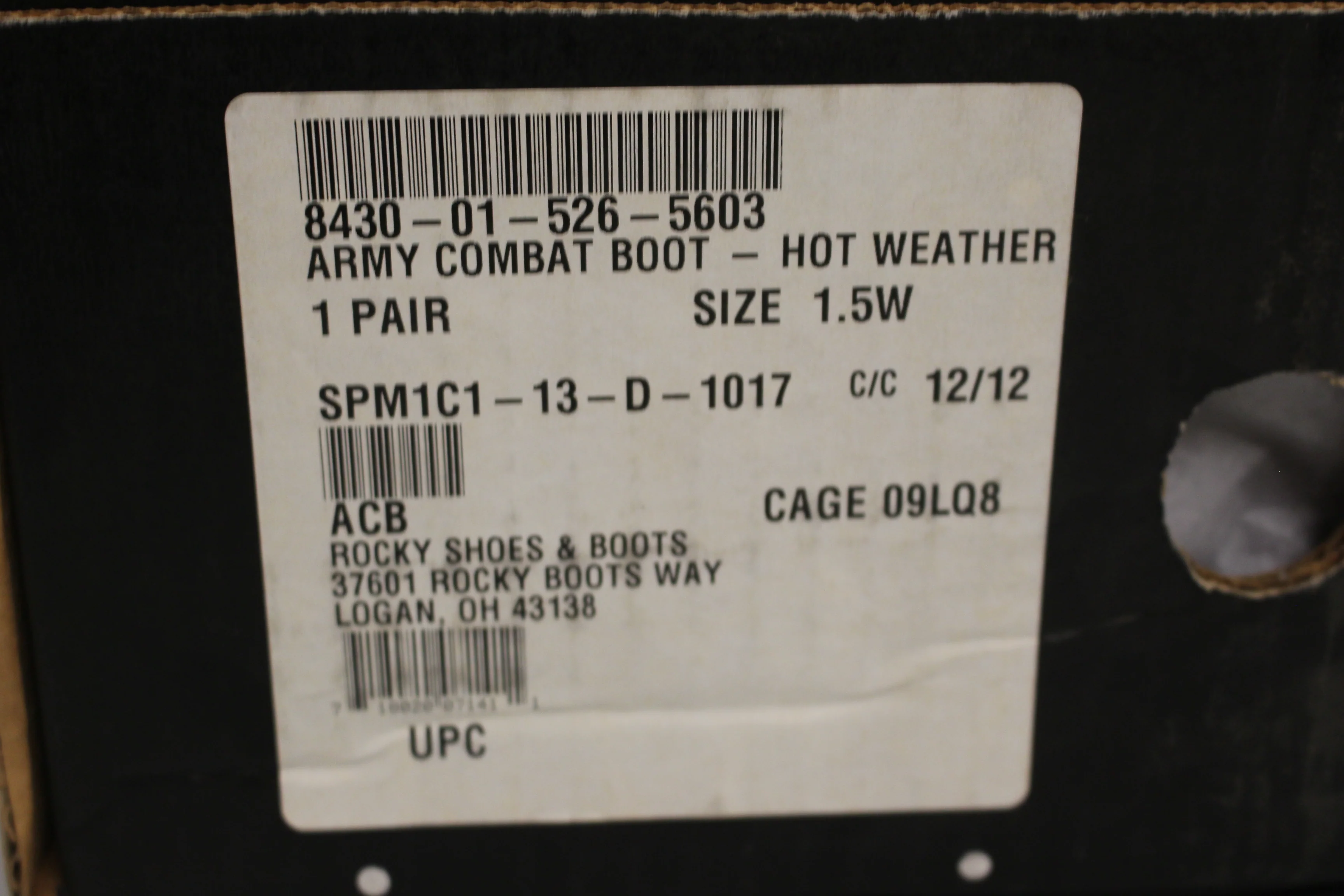 Rocky Hot Weather Army Combat Boot - Size 1.5W - New - Image 3