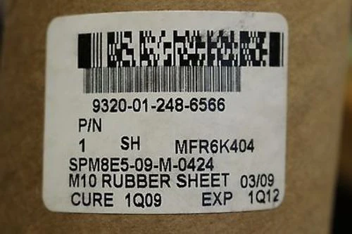 Rubber Sheet, NSN 9320-01-248-6566, P/N 6K404, New! - Image 2