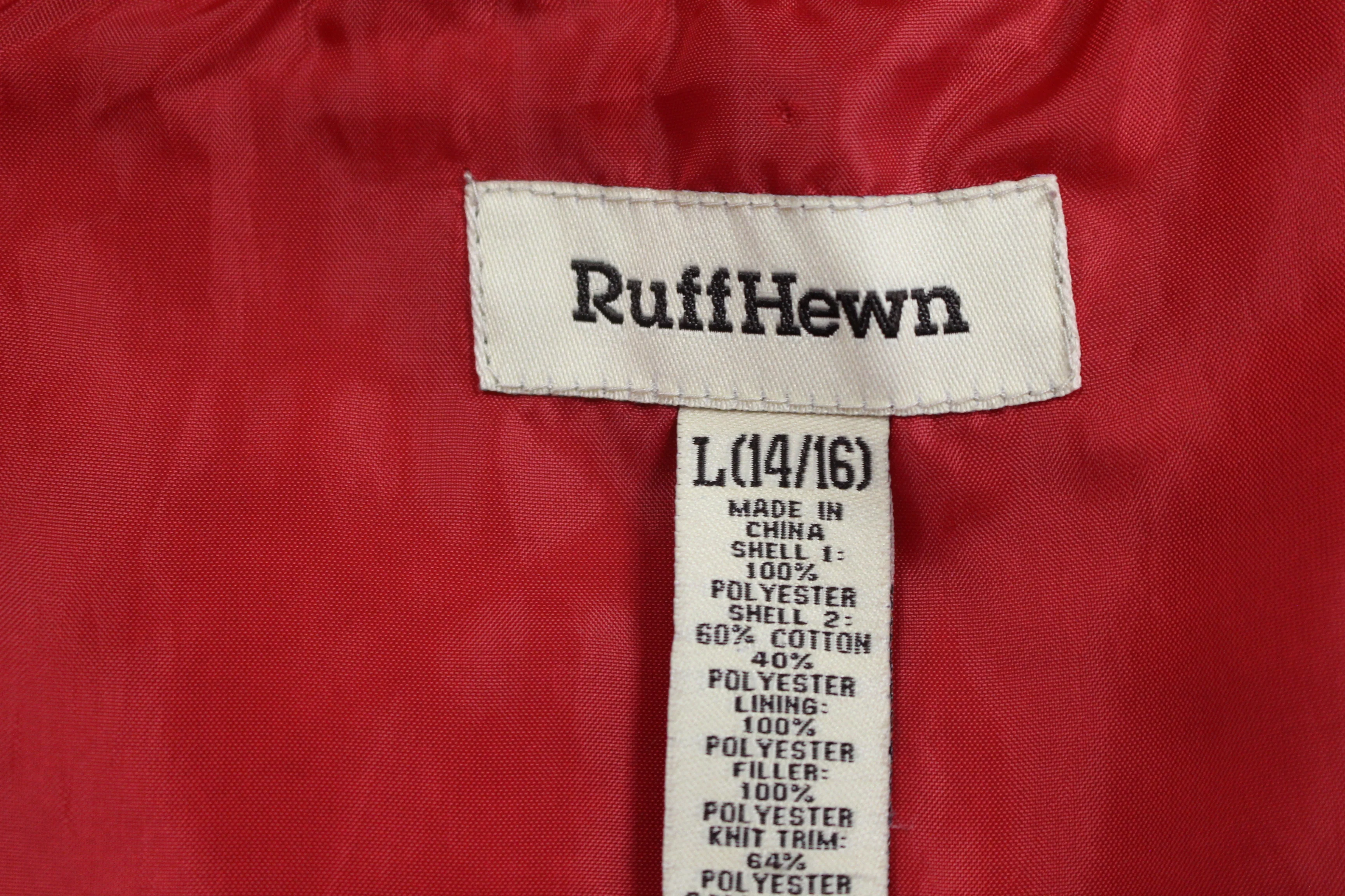 Ruff Hewn Women's Red & Black Zip Up Hooded Jacket, Large (14/16) - Image 4