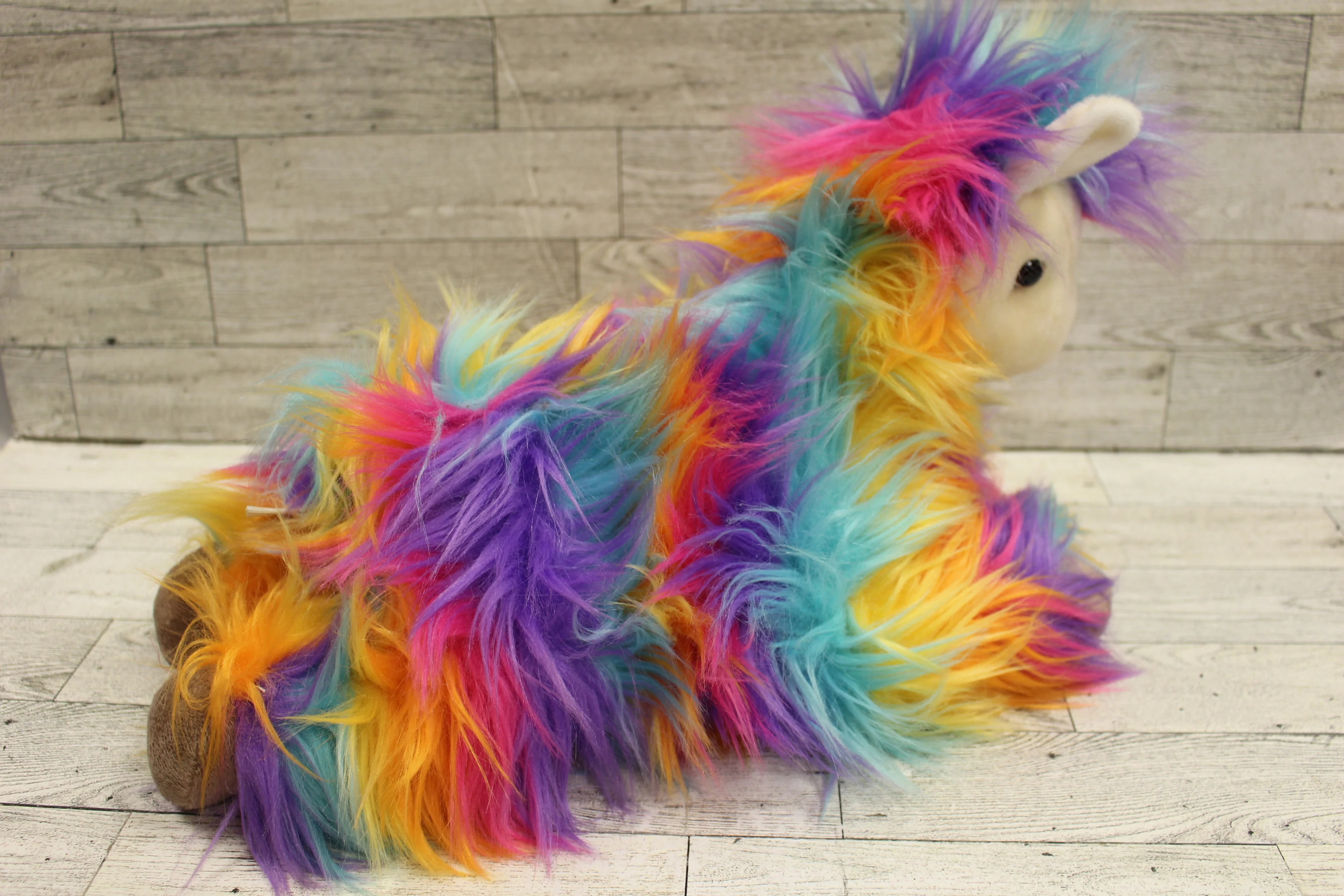 Russ/Kelly Toy Fluffy Plush Rainbow Llama - Used - Image 3