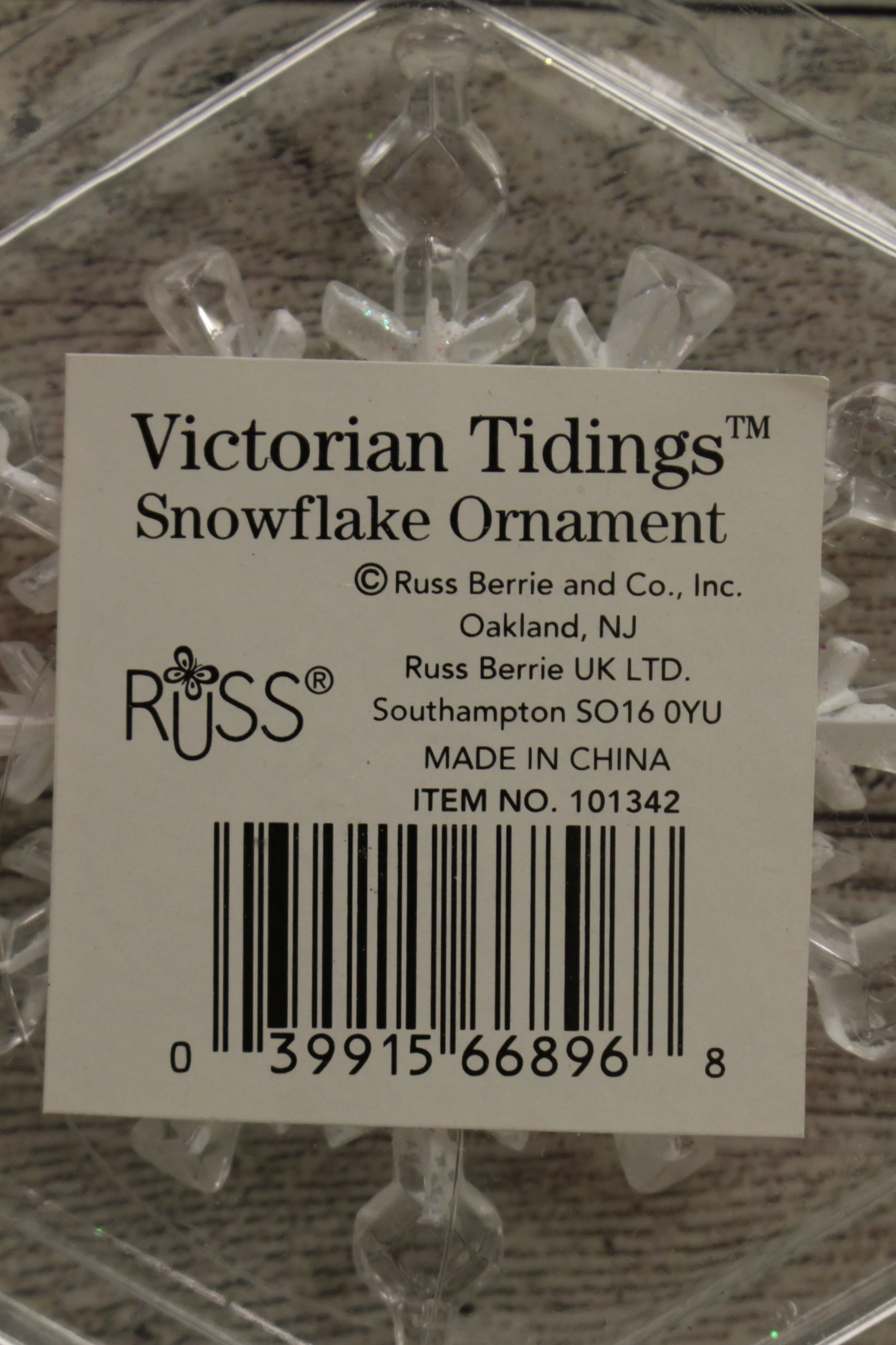 Russ Victorian Tidings Snowflake Ornament - New - Image 4